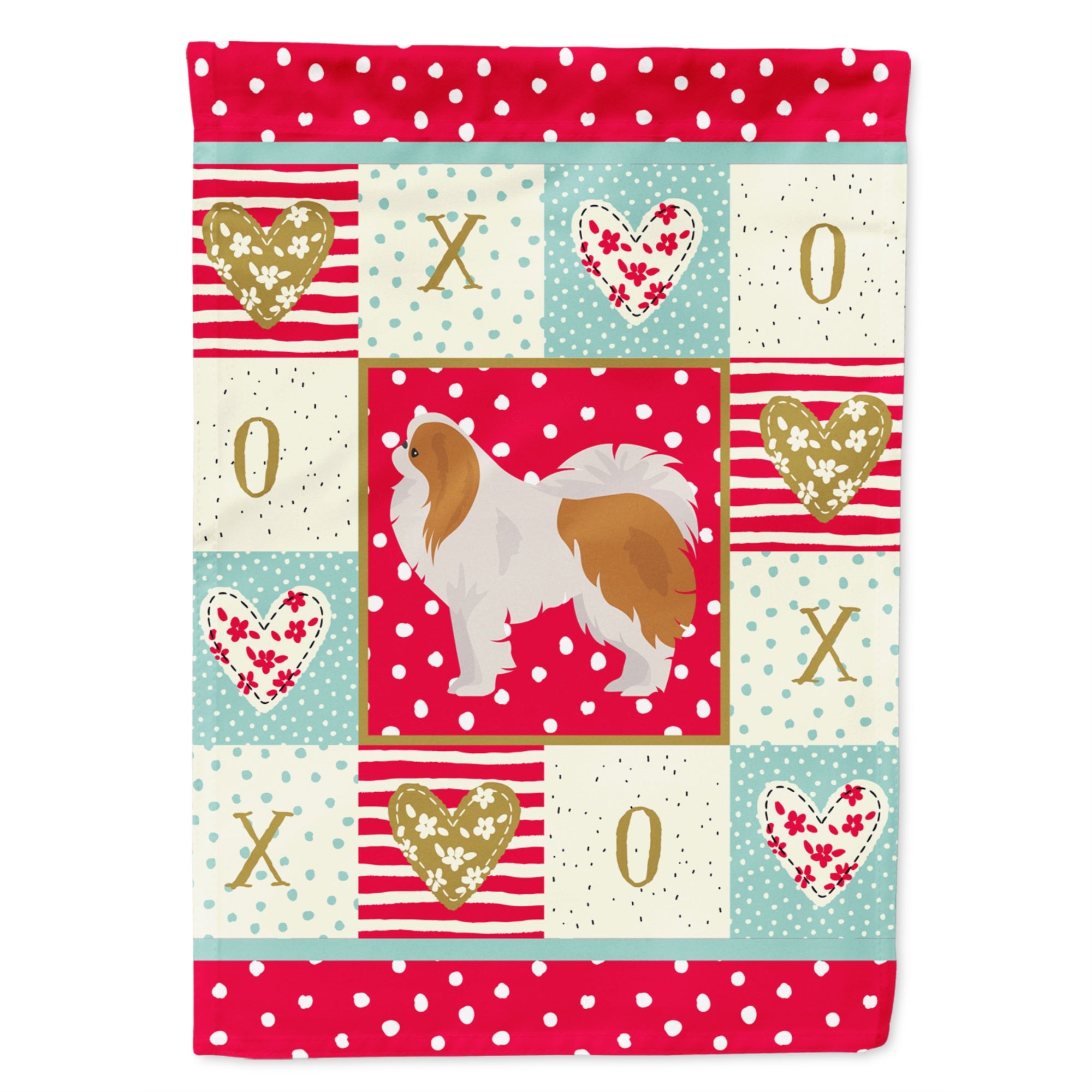 Japanese Chin #1 Love Flag Garden Size