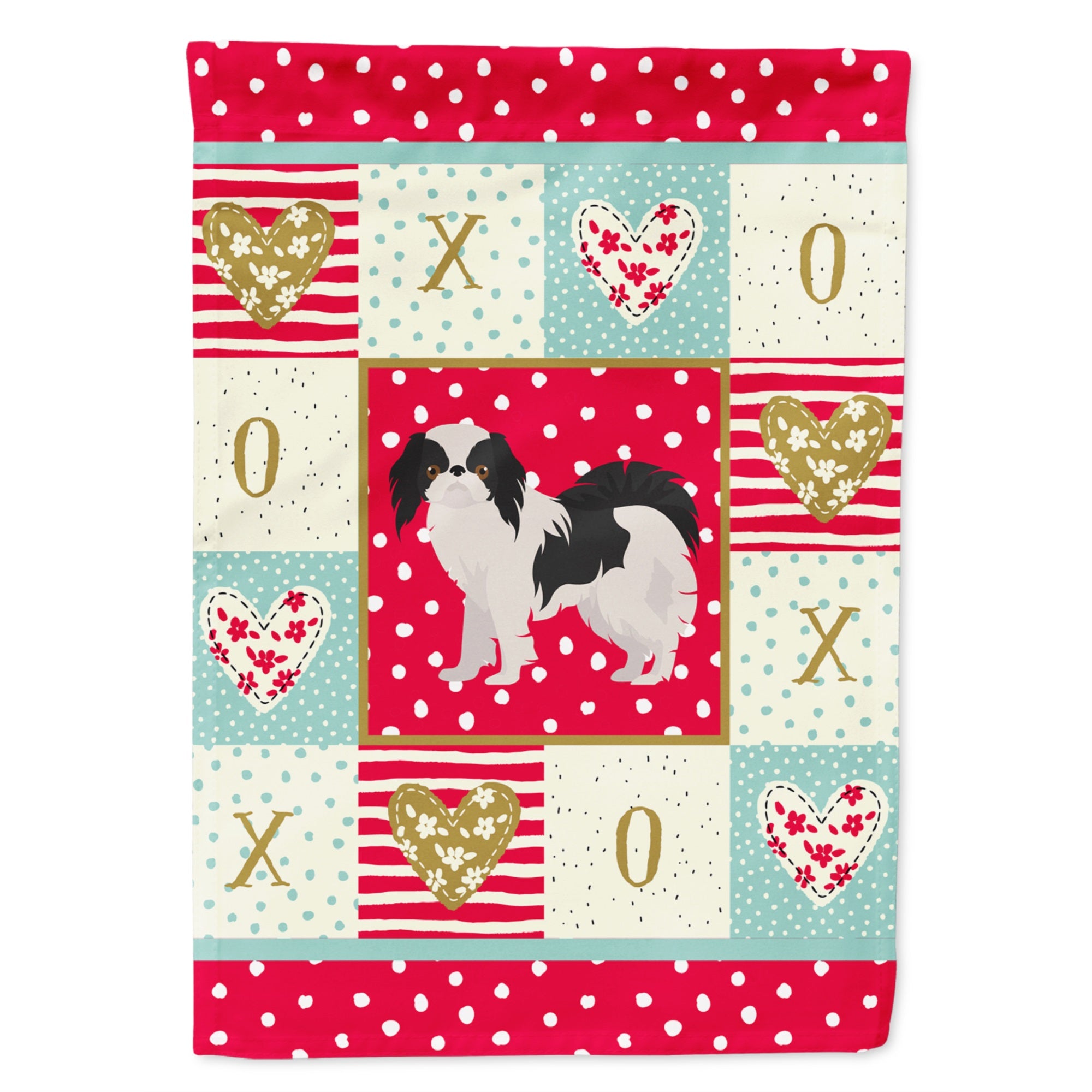 Japanese Chin #2 Love Flag Garden Size