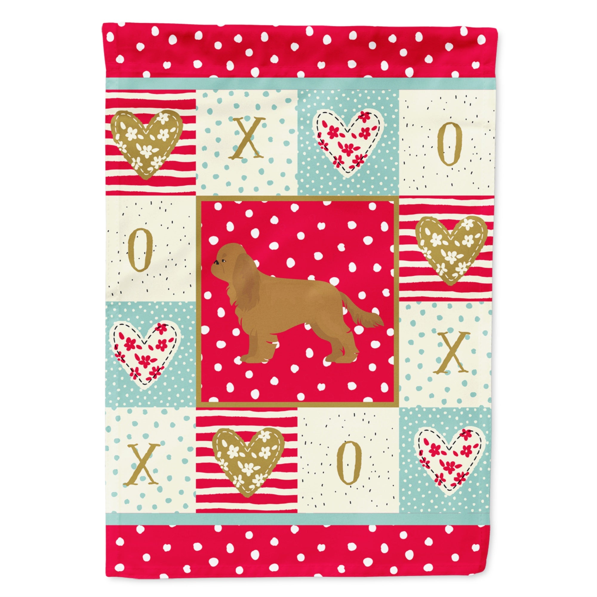 Ruby Cavalier Spaniel Love Flag Garden Size