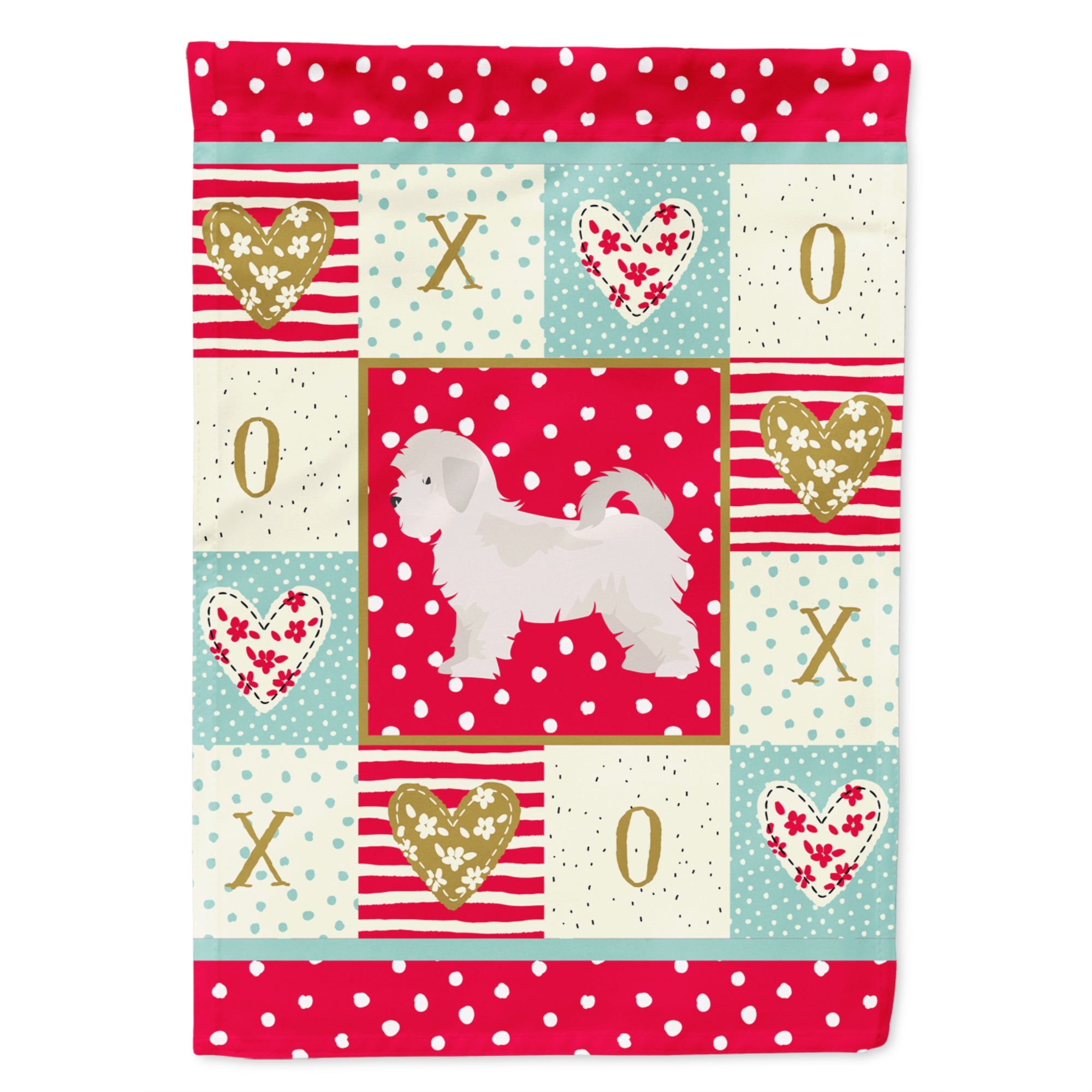 Maltese Puppy Cut Love Flag Garden Size