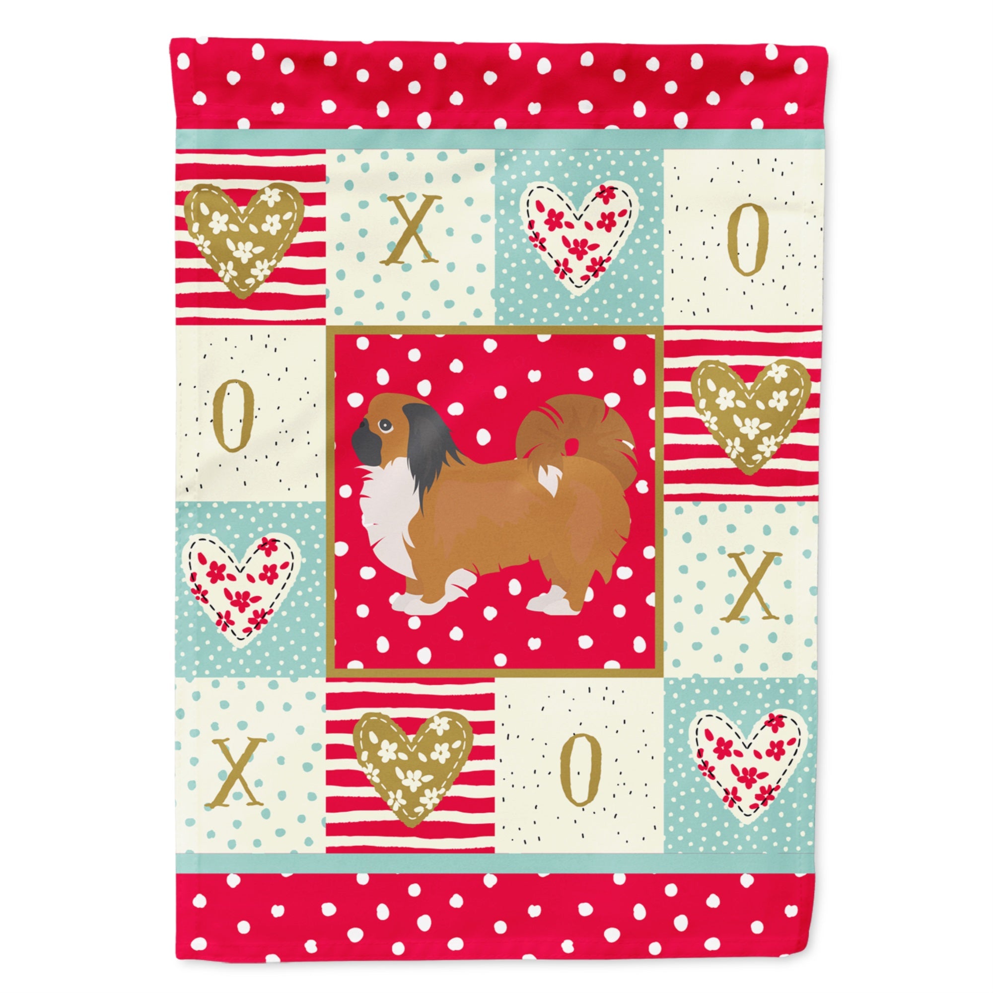 Pekingese Love Flag Garden Size