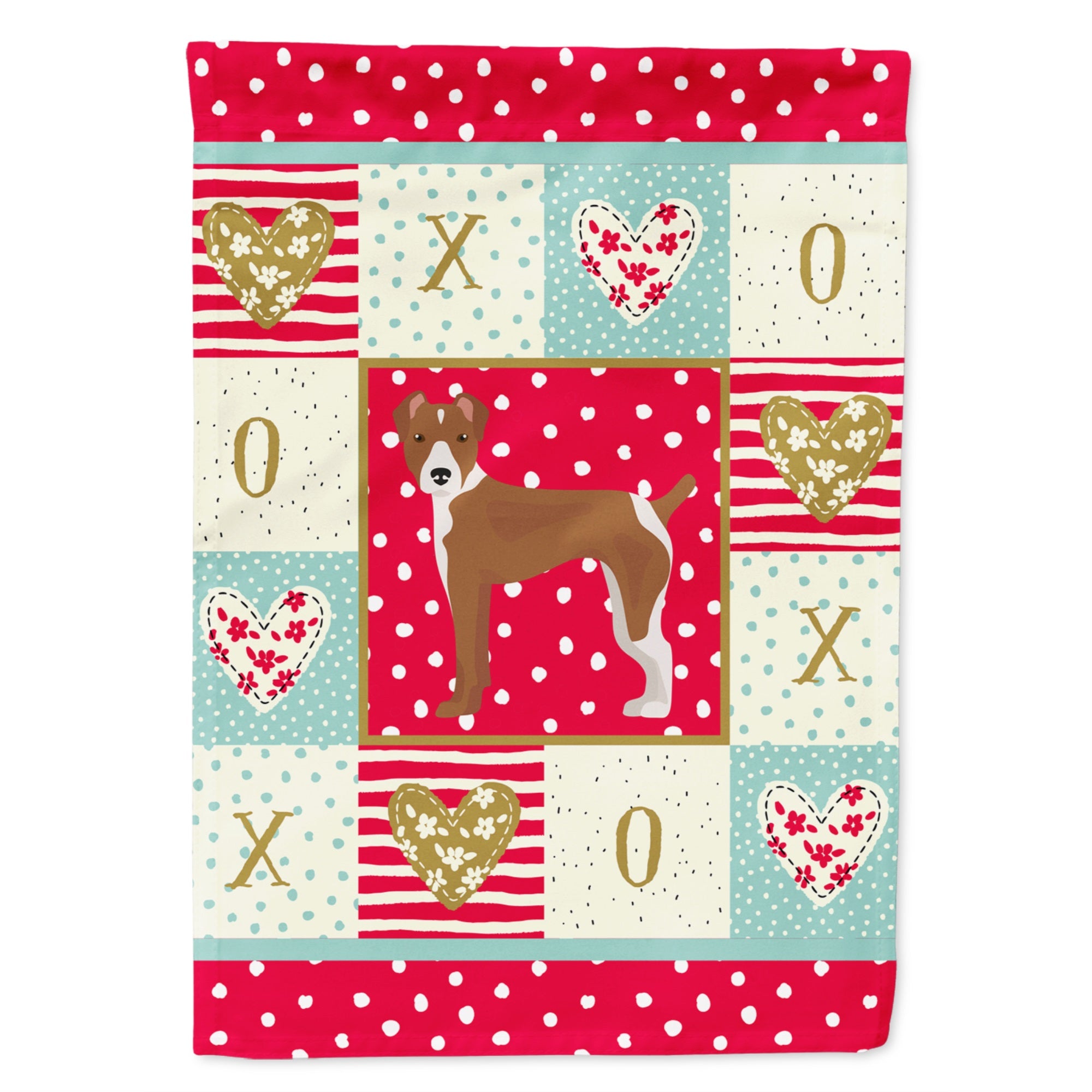 Rat Terrier Love Flag Garden Size