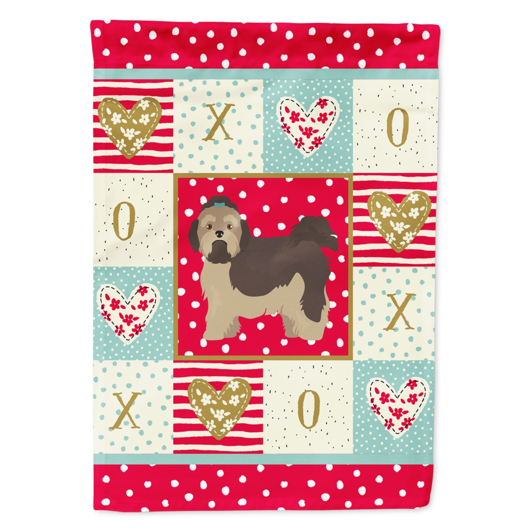 Russian Lapdog Love Flag Garden Size
