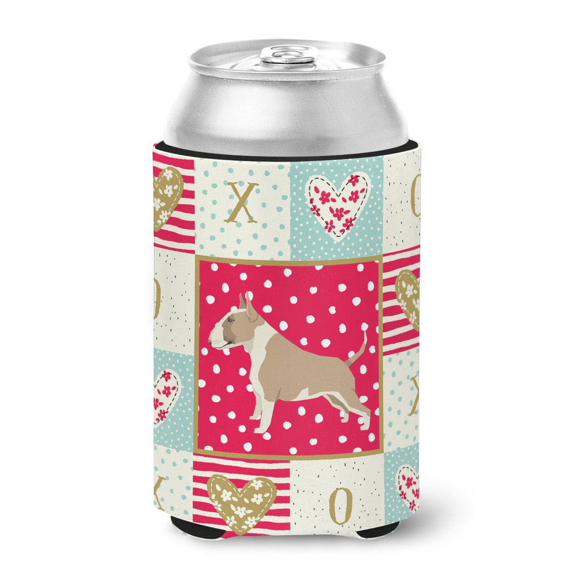 Fawn And White Bull Terrier Love Can Or Bottle Hugger