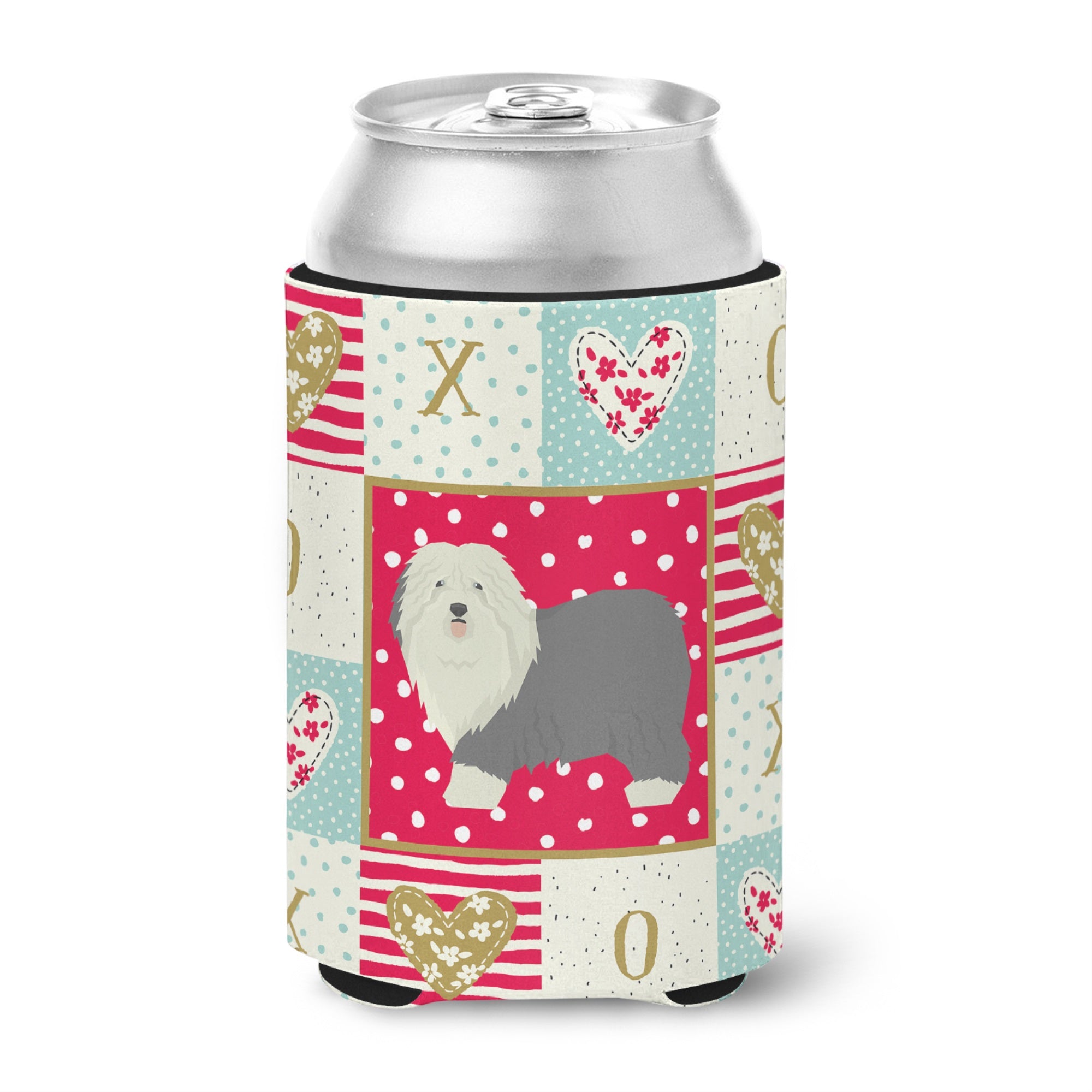 Old English Sheepdog Love Can Or Bottle Hugger