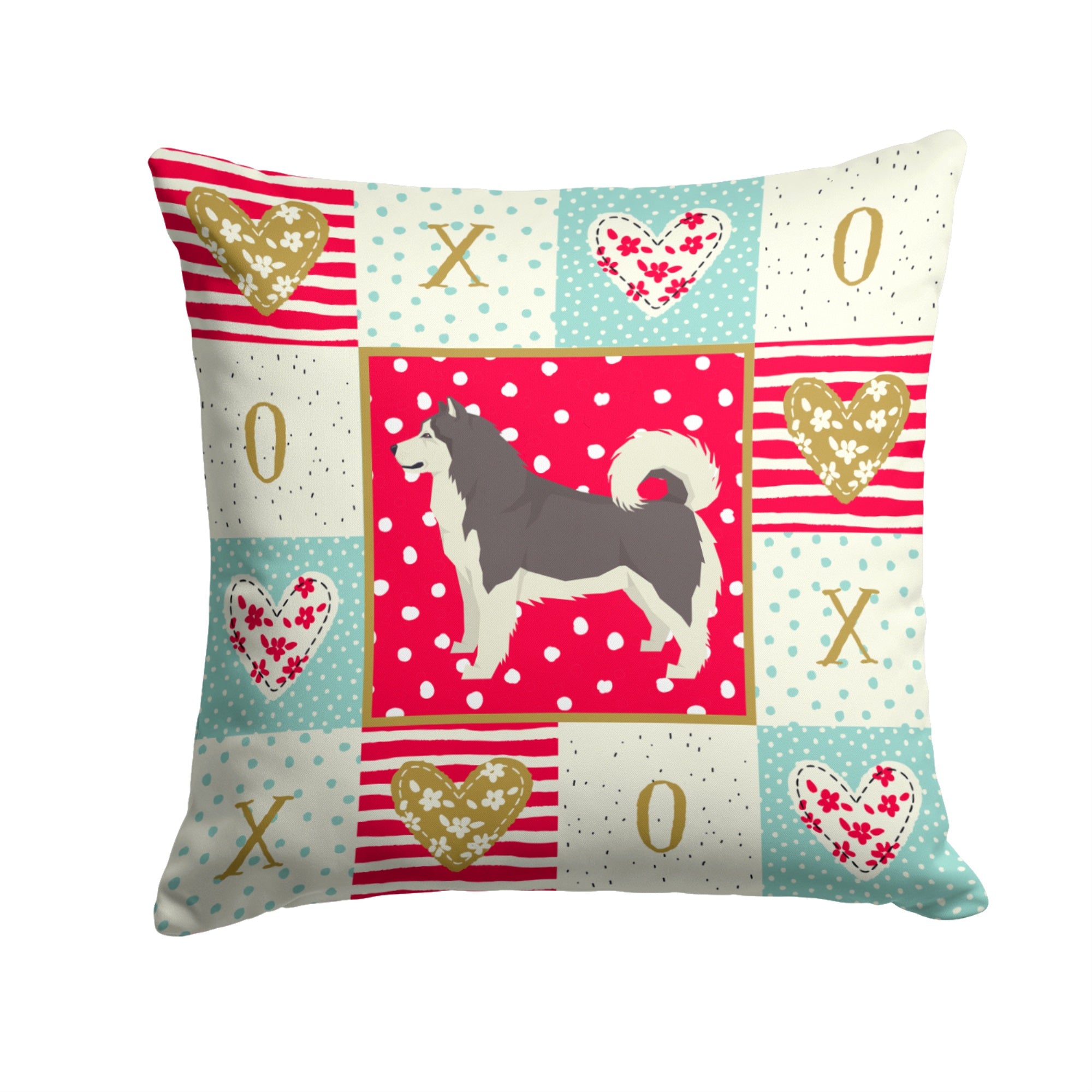 Alaskan Malamute Love Fabric Decorative Pillow