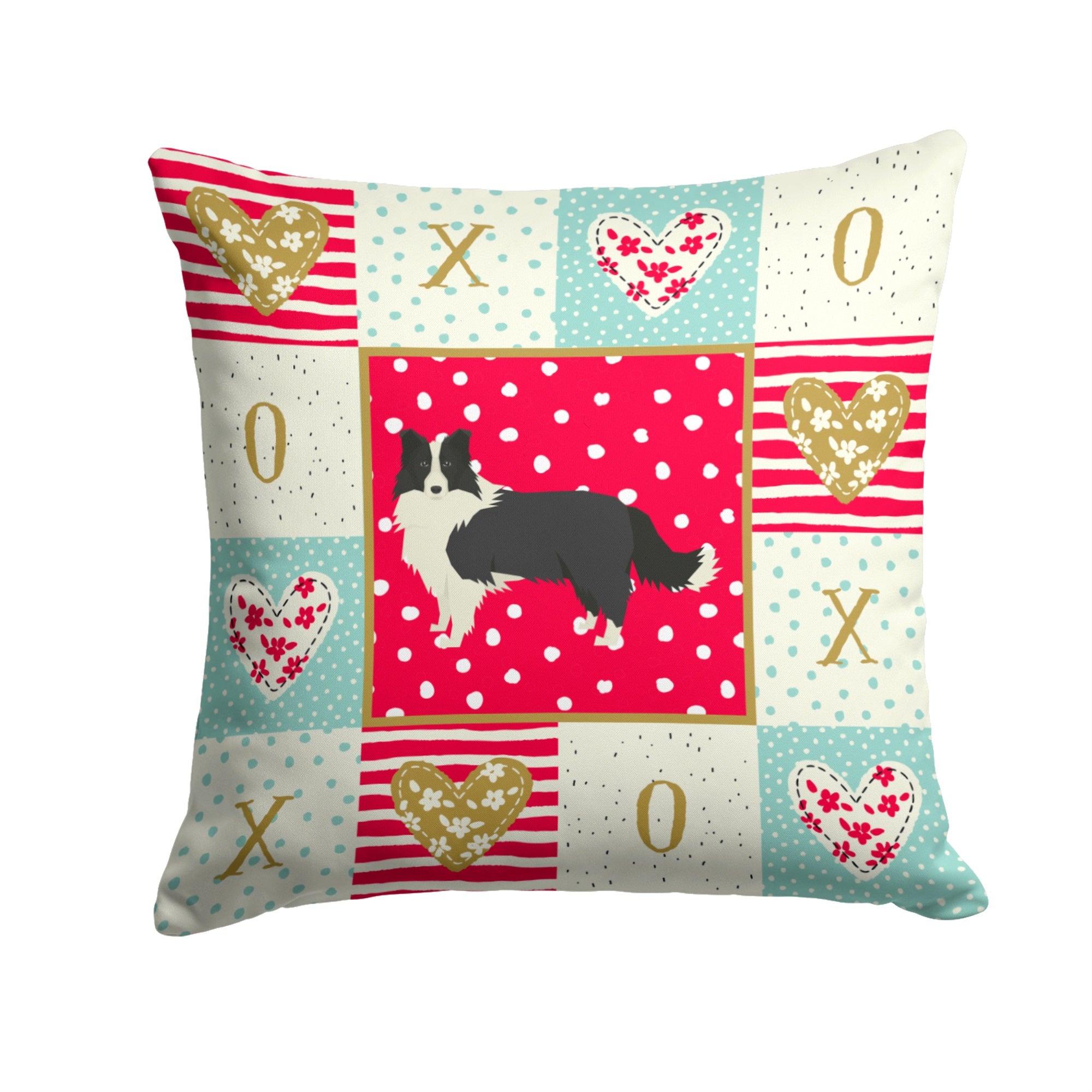 Border Collie Love Fabric Decorative Pillow