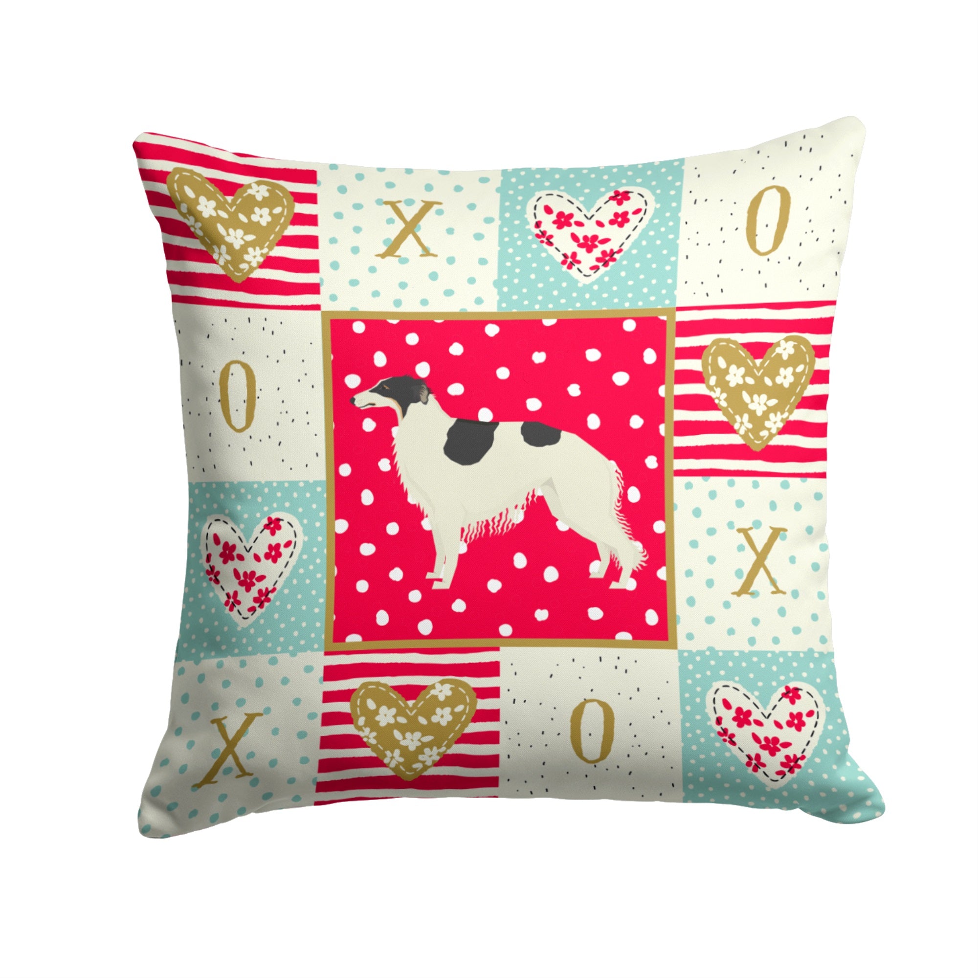 Borzoi Love Fabric Decorative Pillow