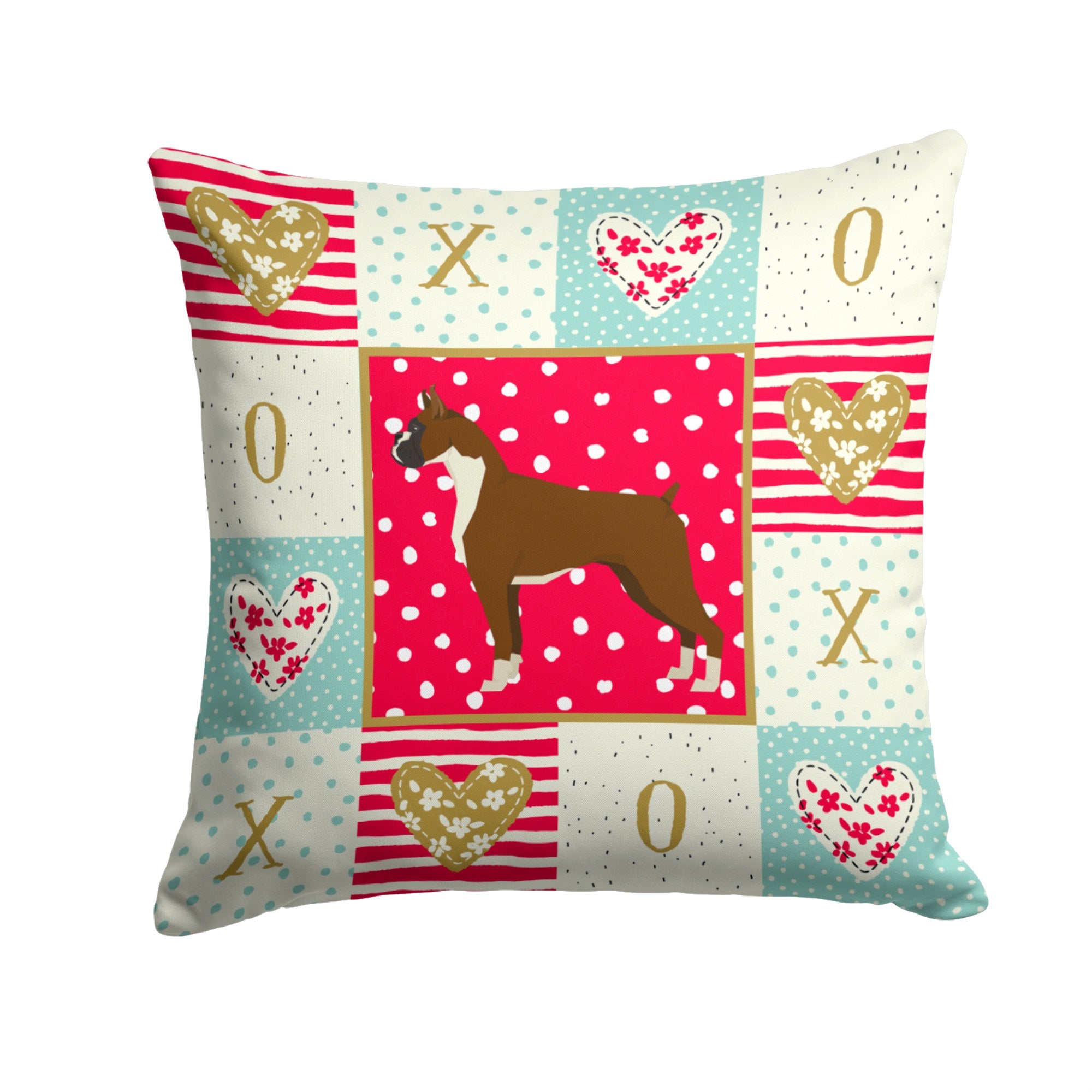 Boxer Love Fabric Decorative Pillow