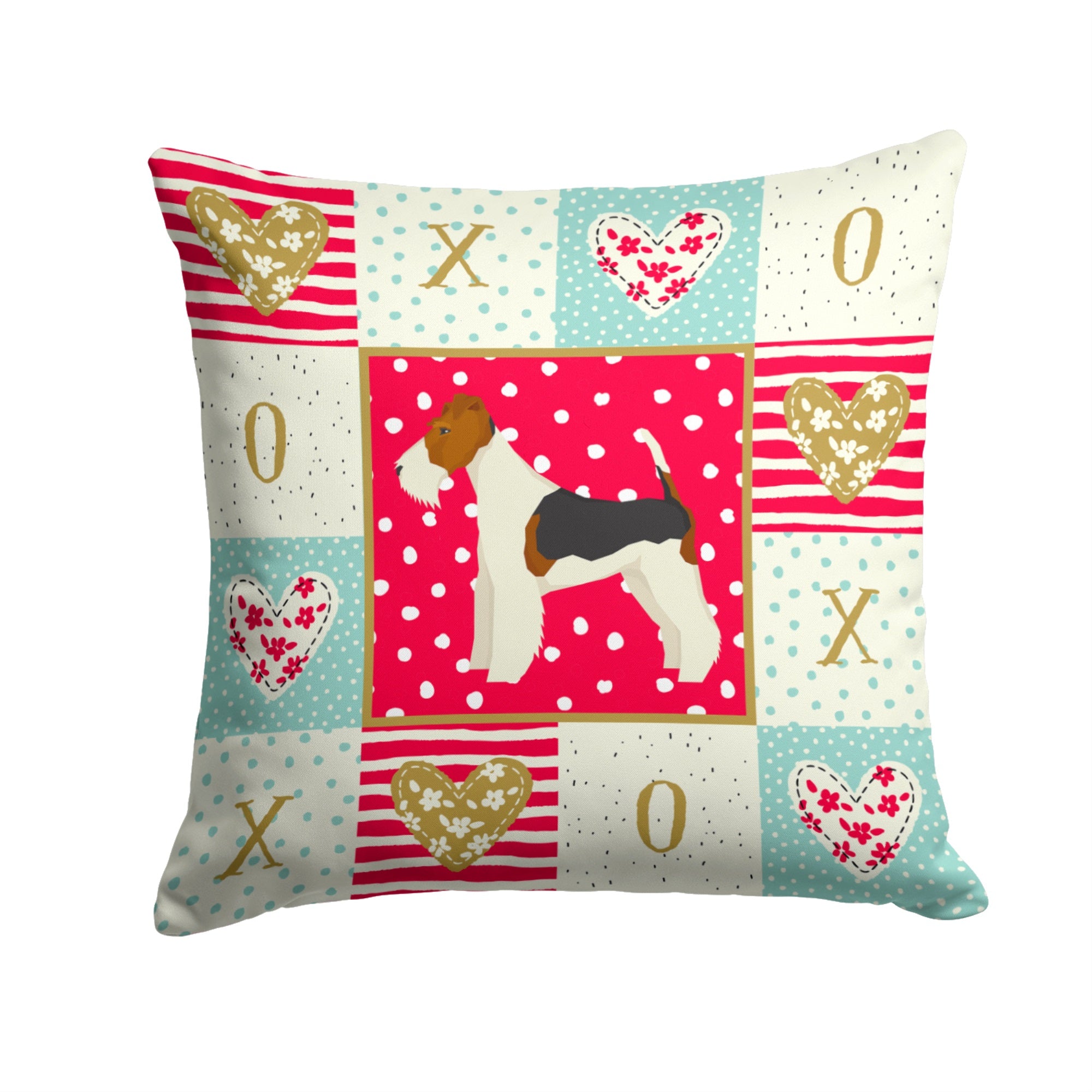 Fox Terrier Love Fabric Decorative Pillow
