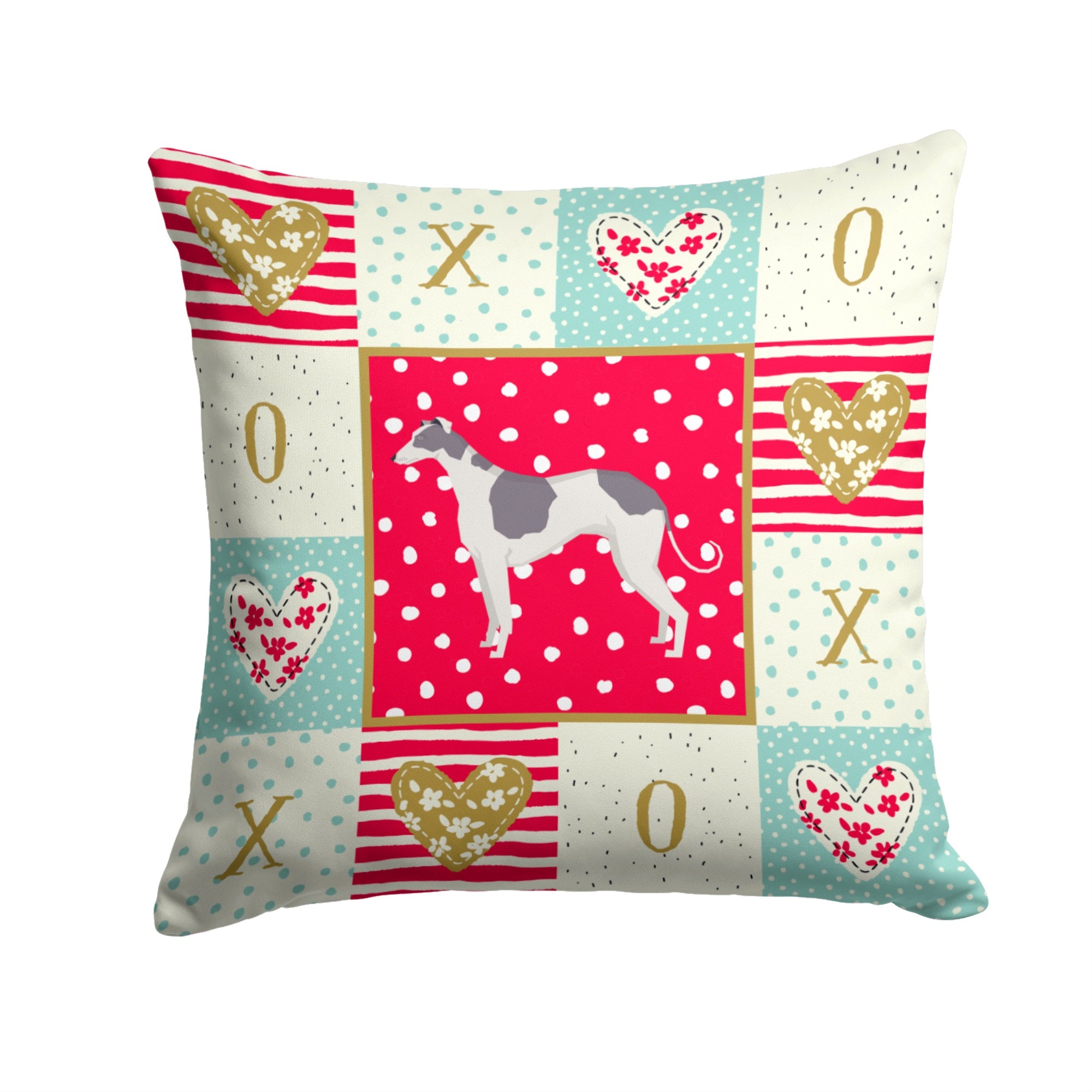 Greyhound Love Fabric Decorative Pillow