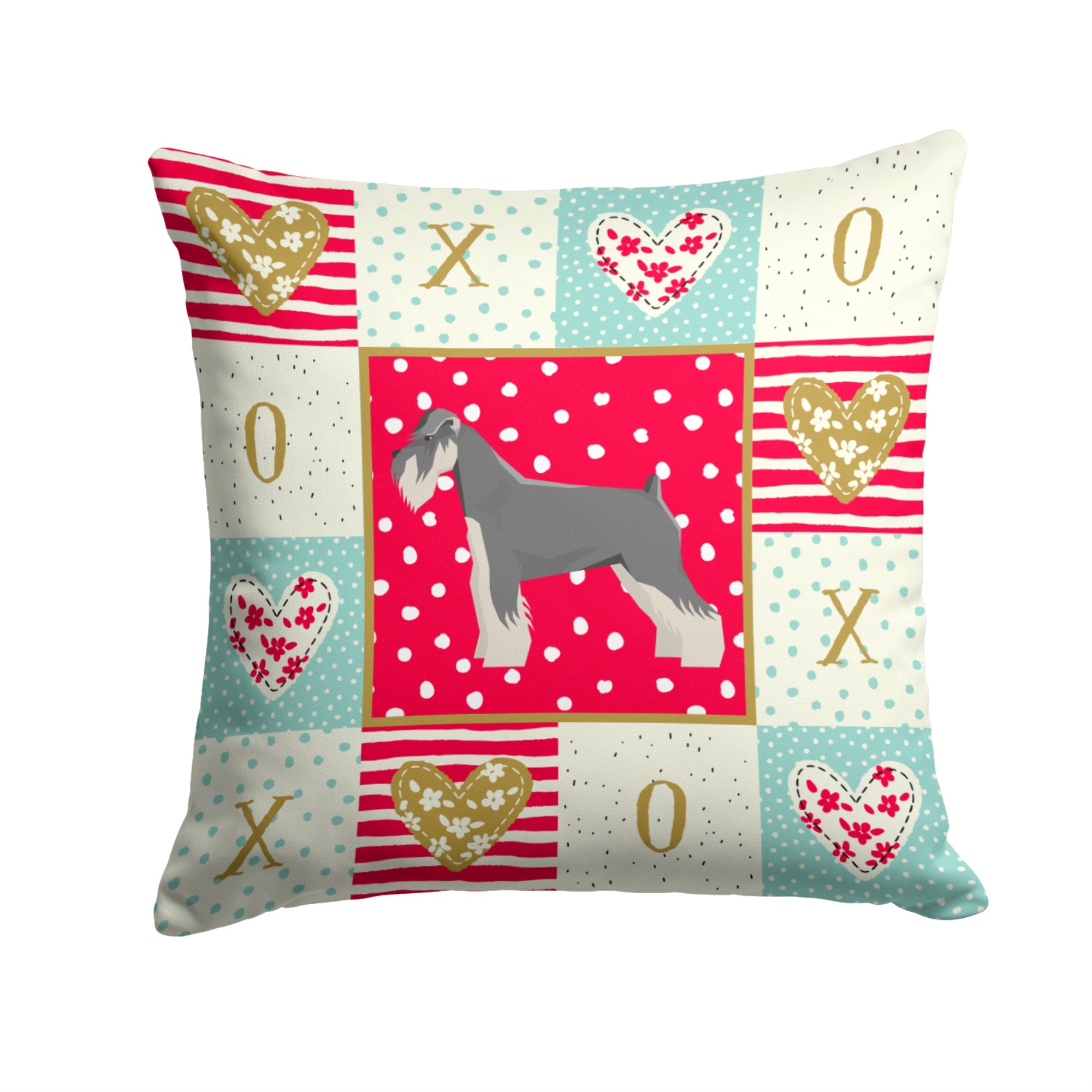Schnauzer Love Fabric Decorative Pillow