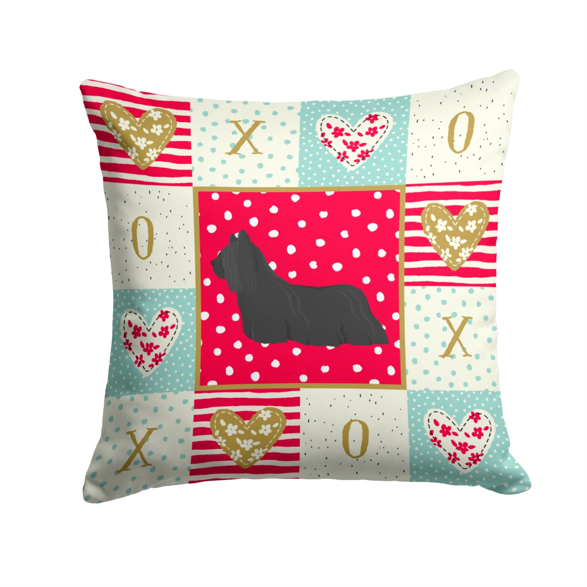 Skye Terrier Love Fabric Decorative Pillow