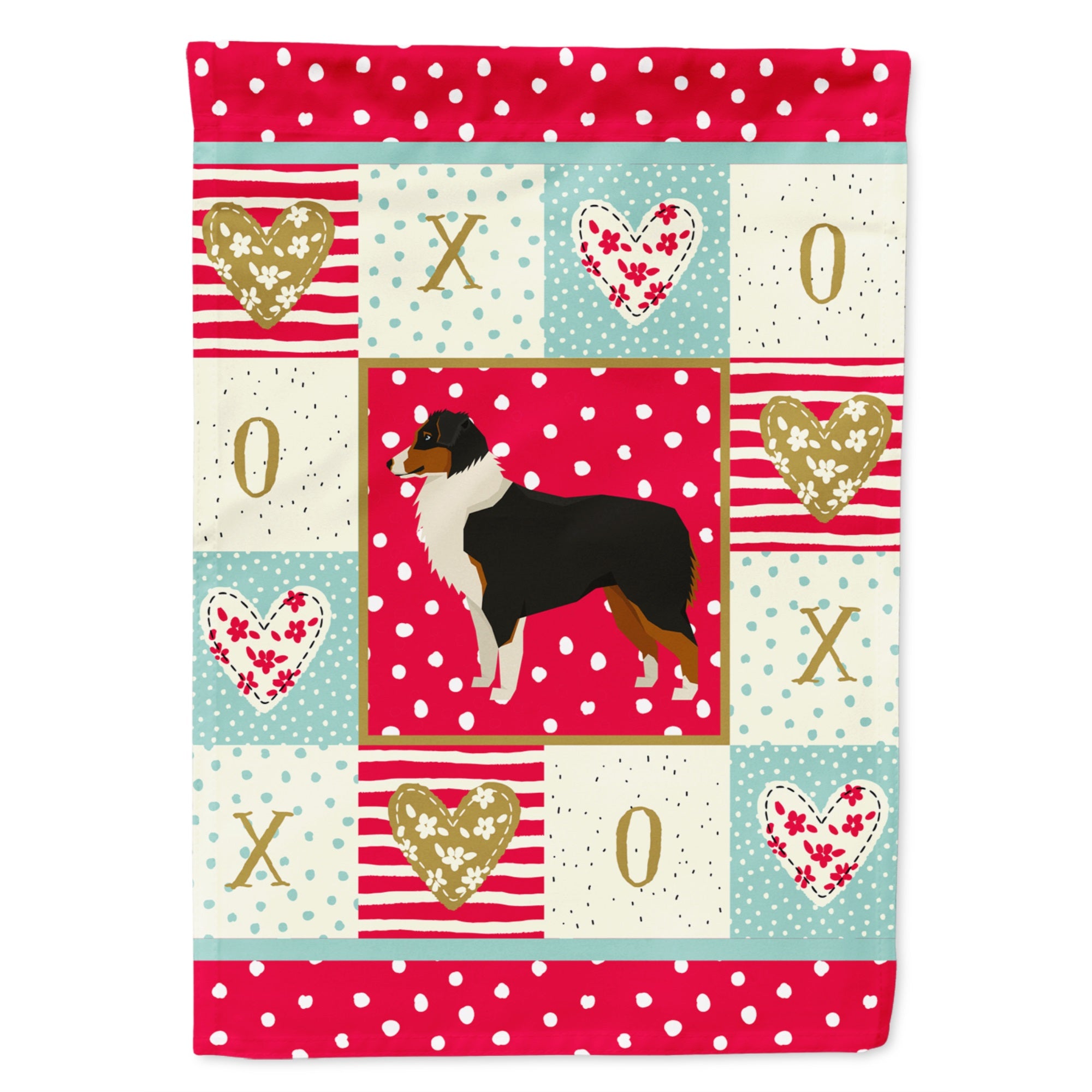 Australian Shepherd Love Flag Garden Size
