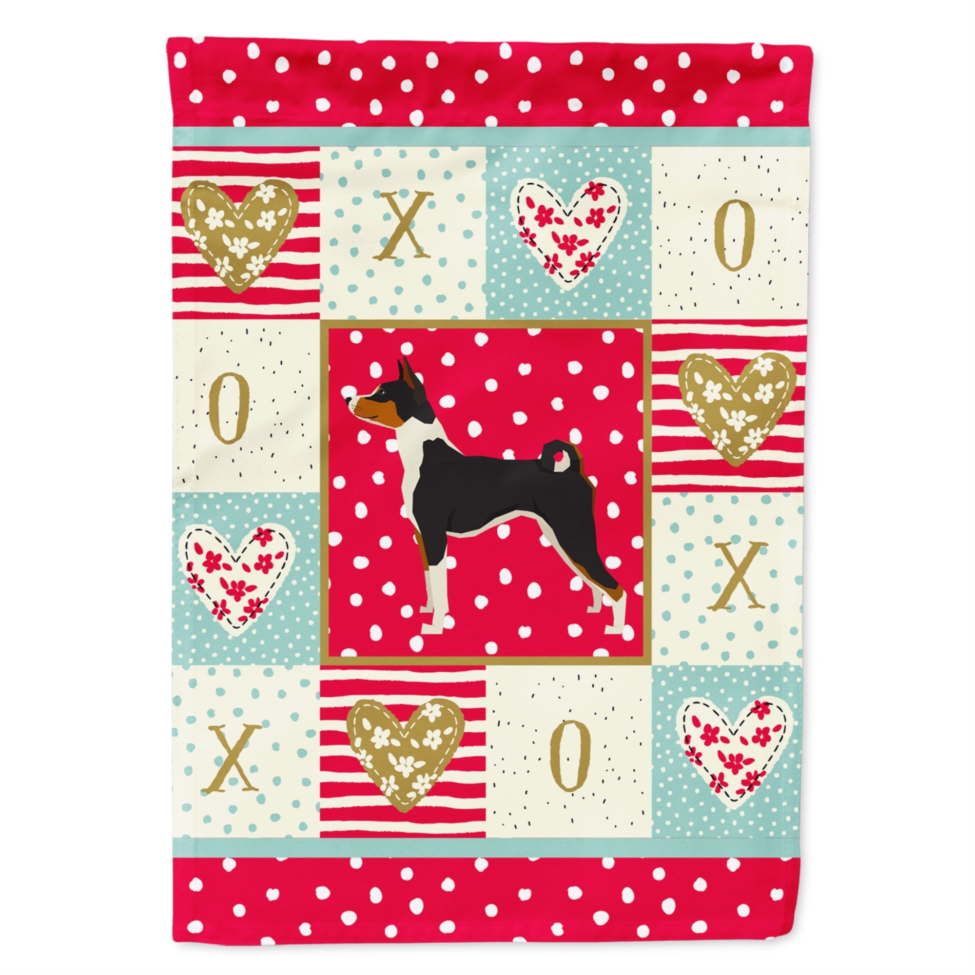 Basenji Love Flag Garden Size