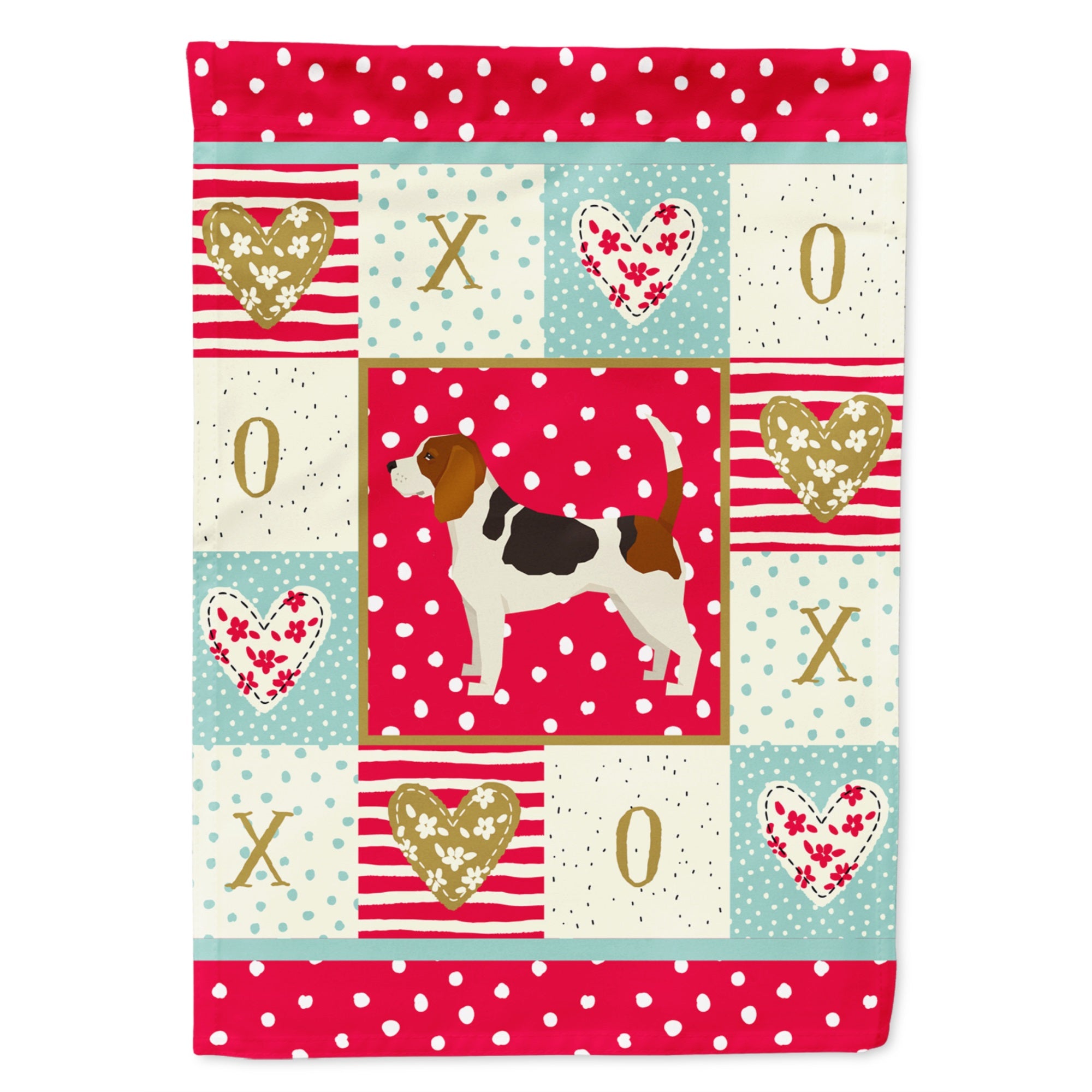 Beagle Love Flag Garden Size