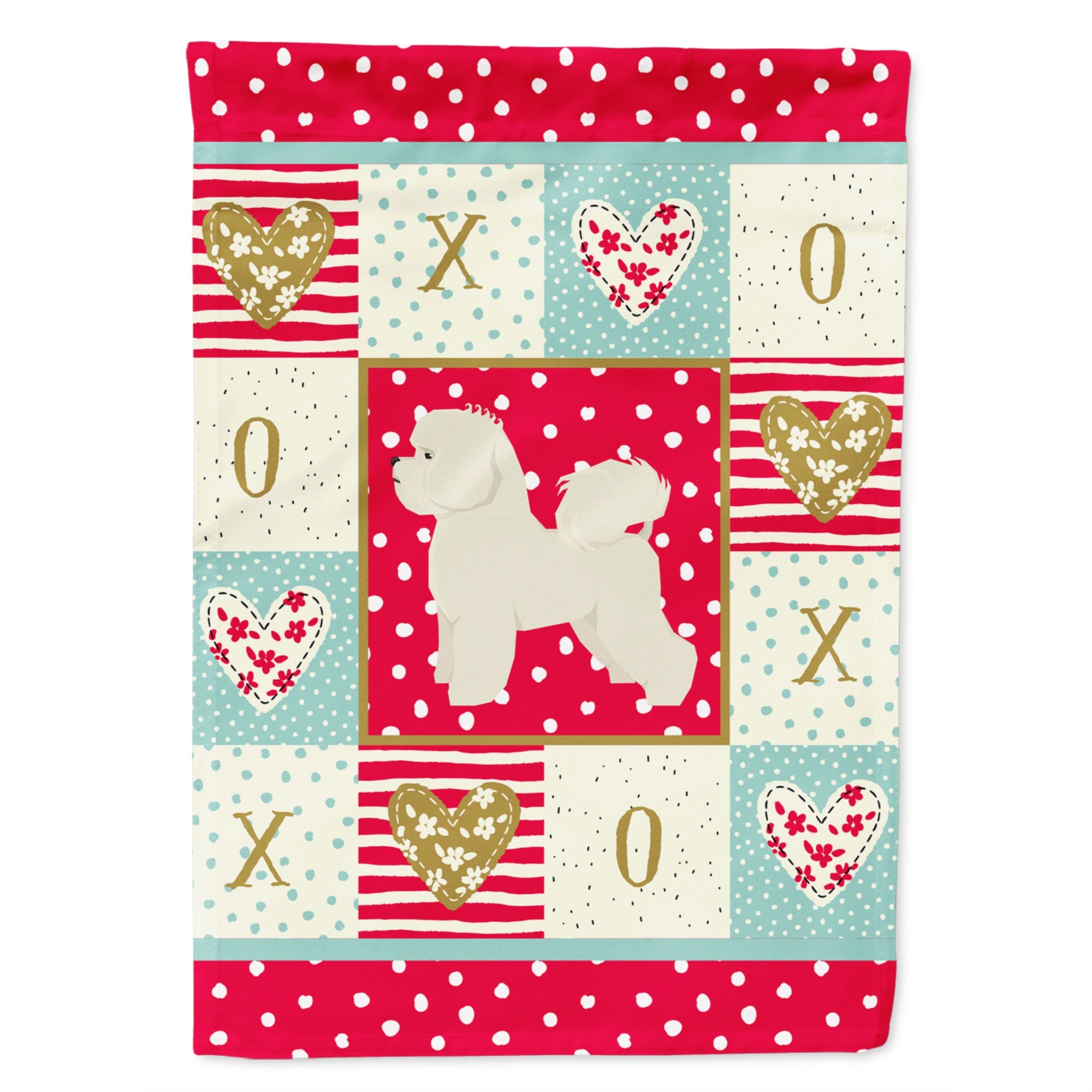 Bichon Frise Love Flag Garden Size