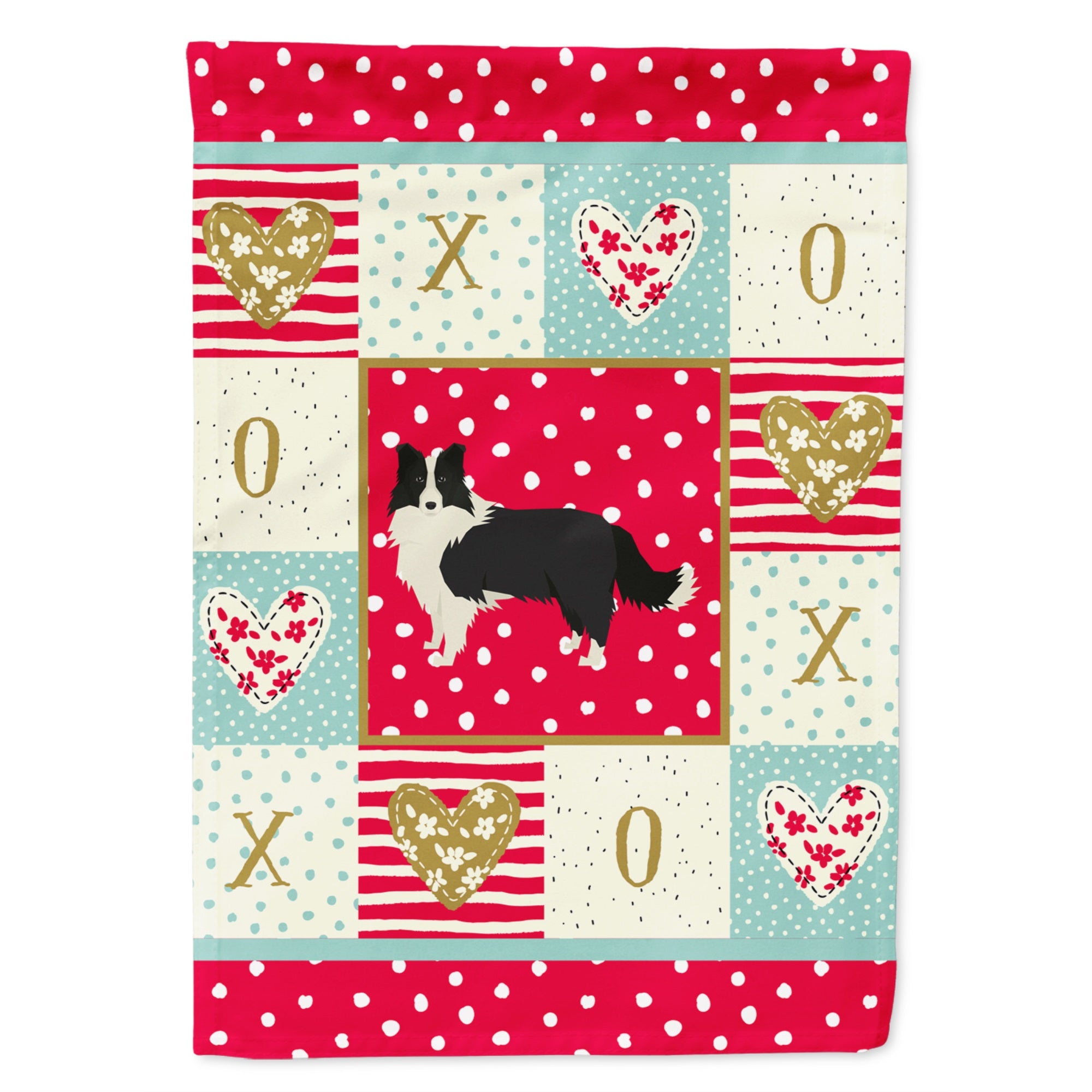 Border Collie Love Flag Garden Size