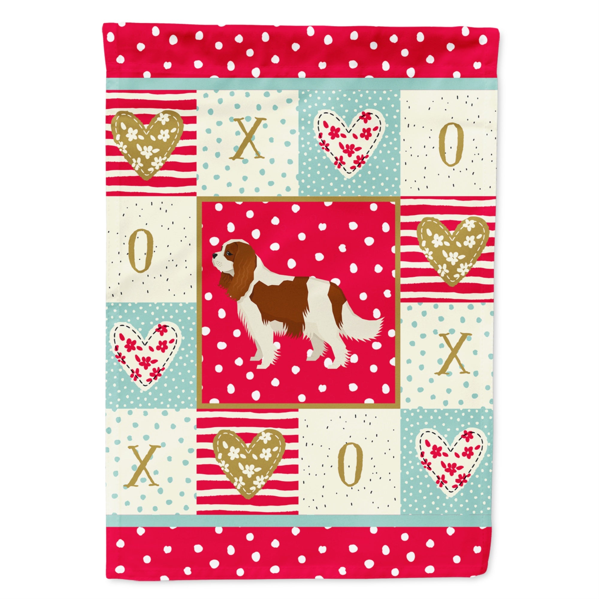 Cavalier Spaniel Love Flag Garden Size