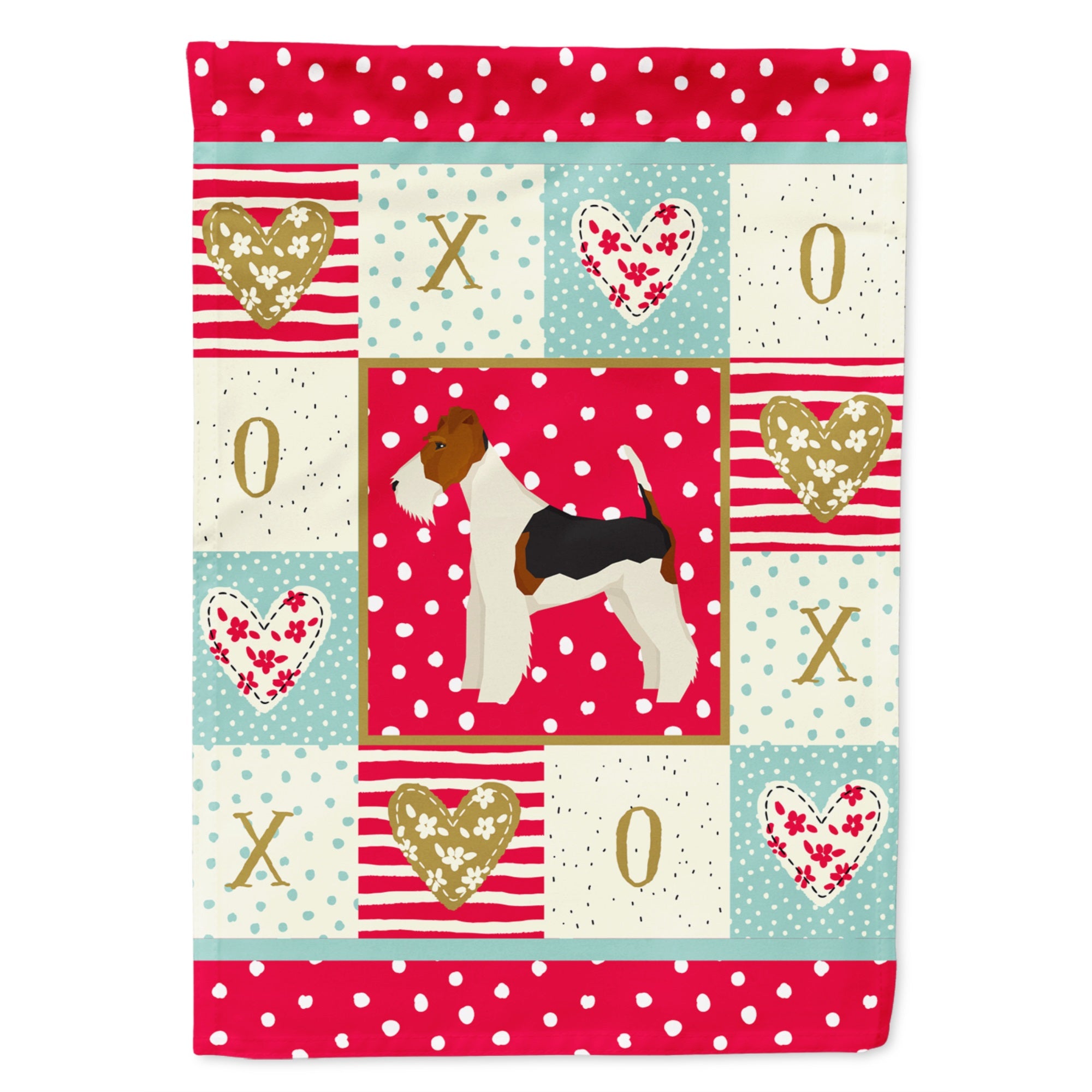 Fox Terrier Love Flag Garden Size
