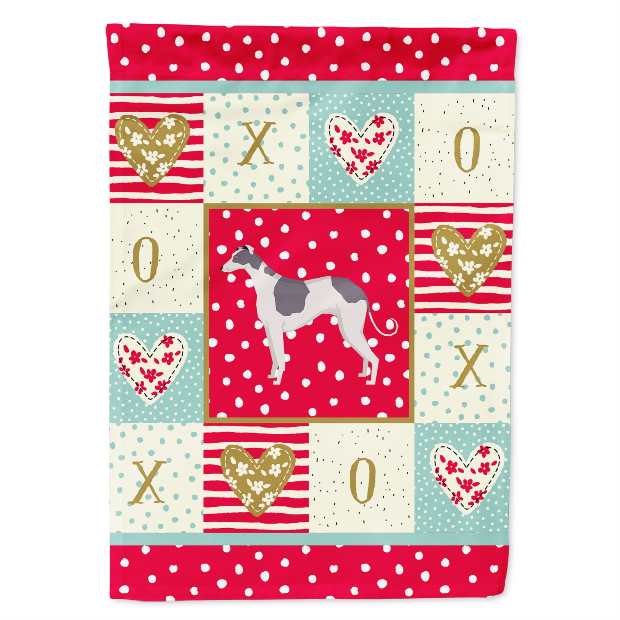 Greyhound Love Flag Garden Size