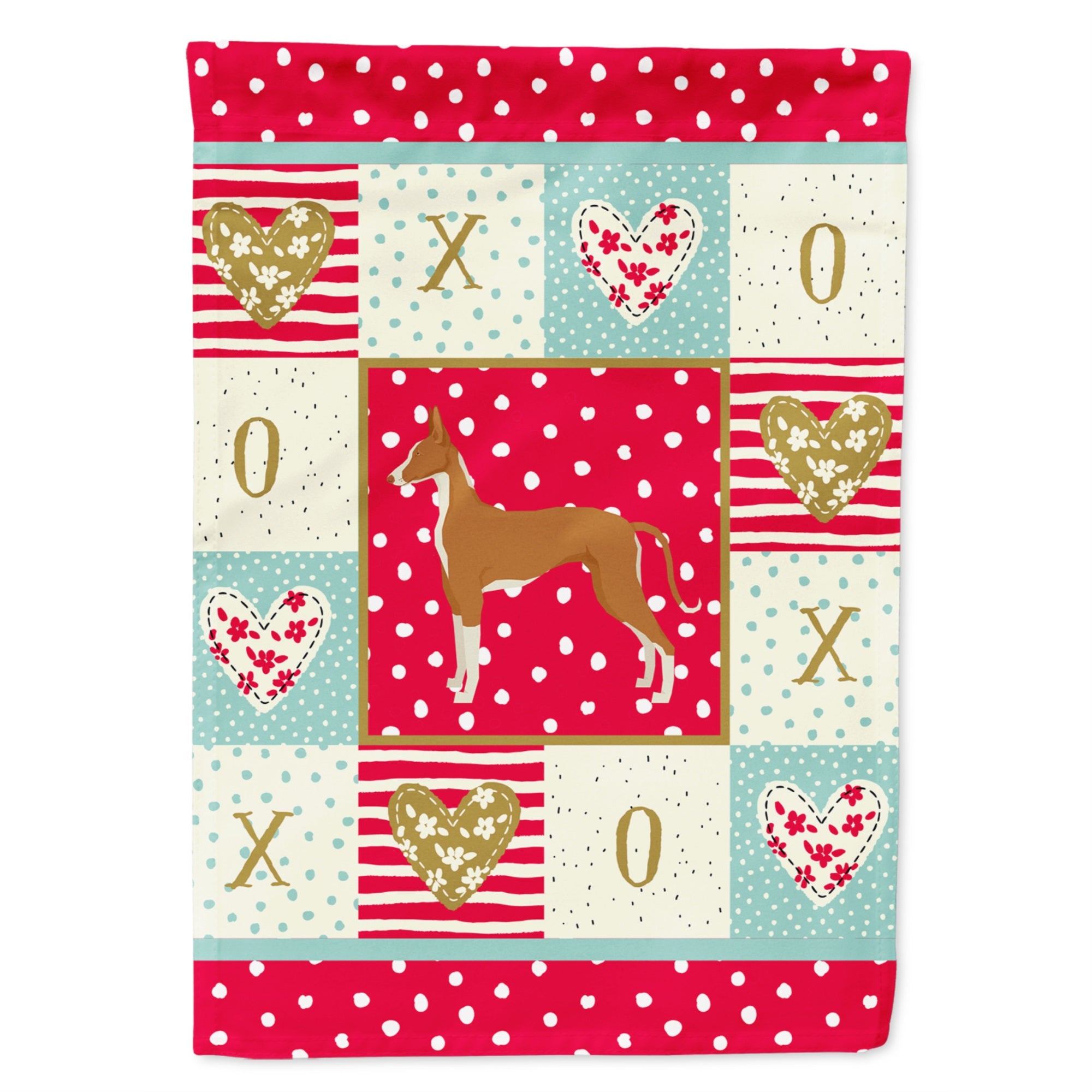 Ibizan Hound Love Flag Garden Size
