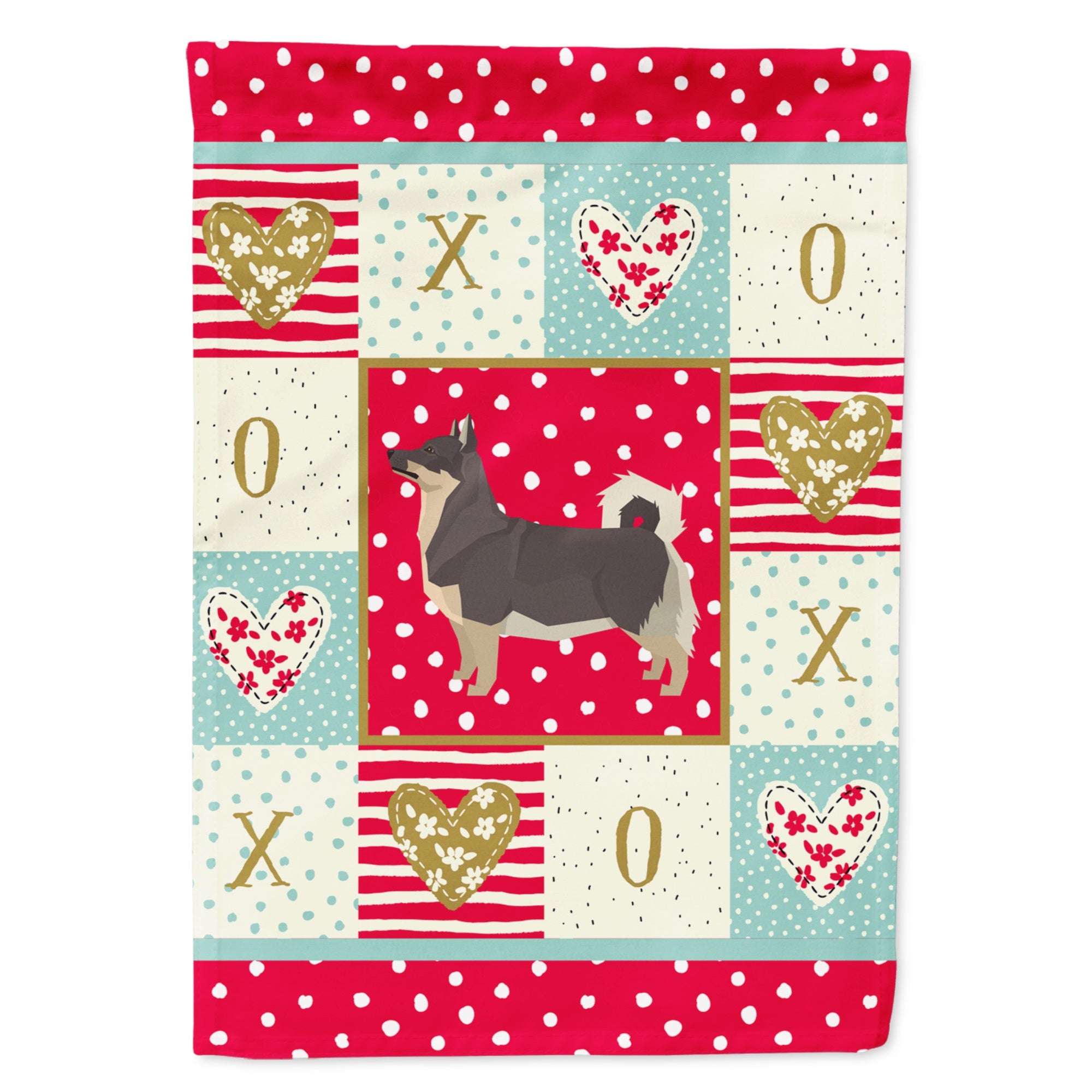 Swedish Vallhund Love Flag Garden Size