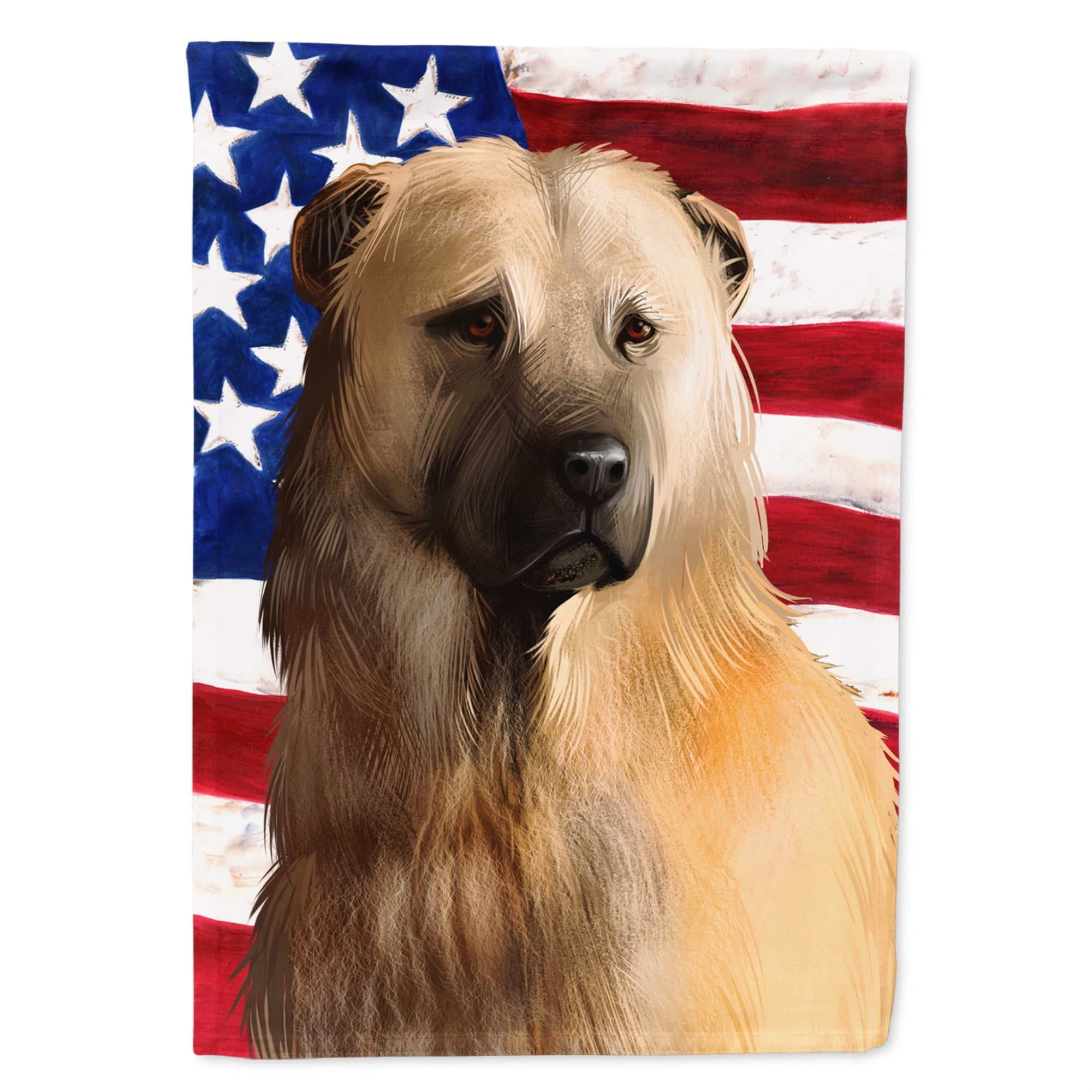 Afghan Shepherd American Flag Flag Canvas House Size