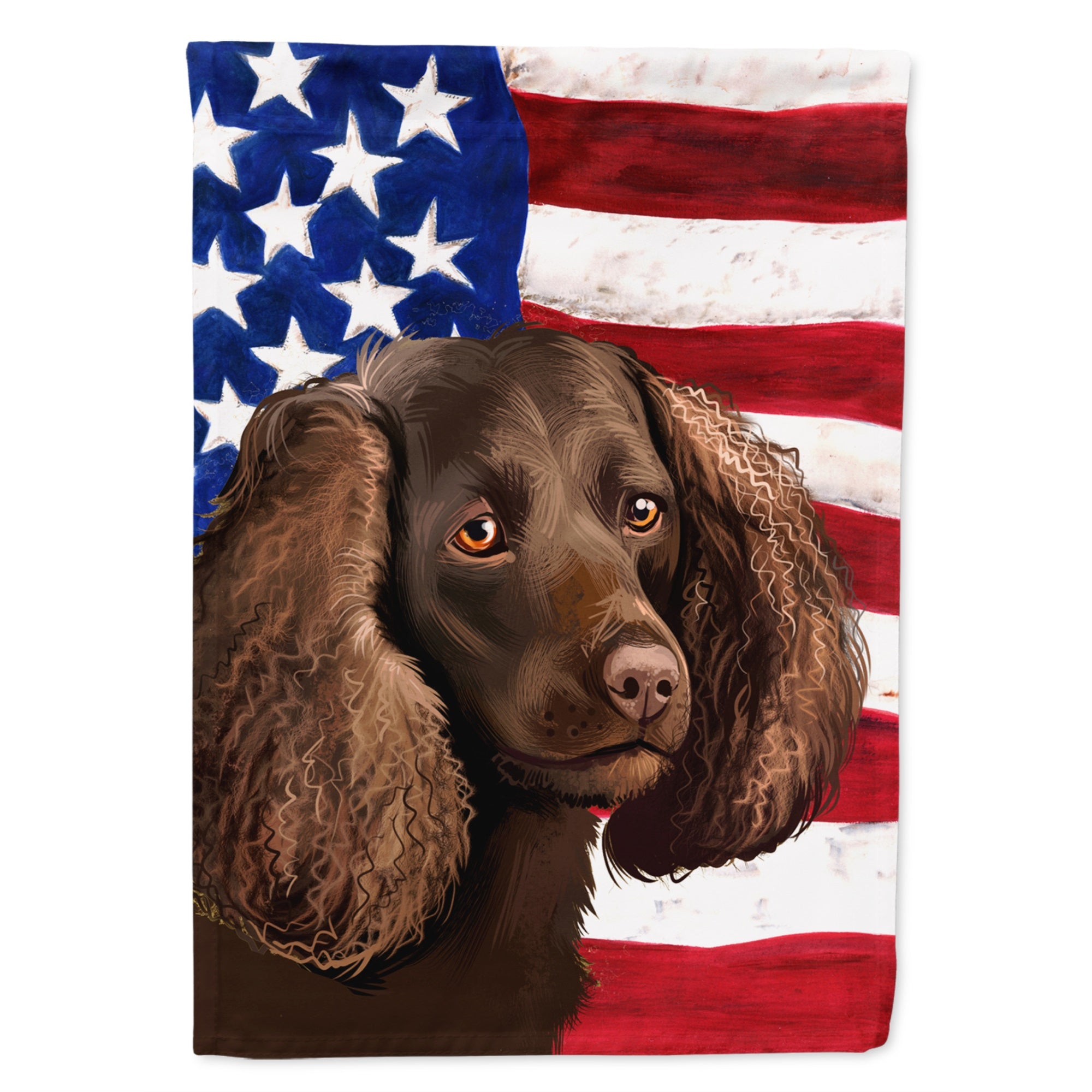 American Water Spaniel  American Flag Flag Canvas House Size