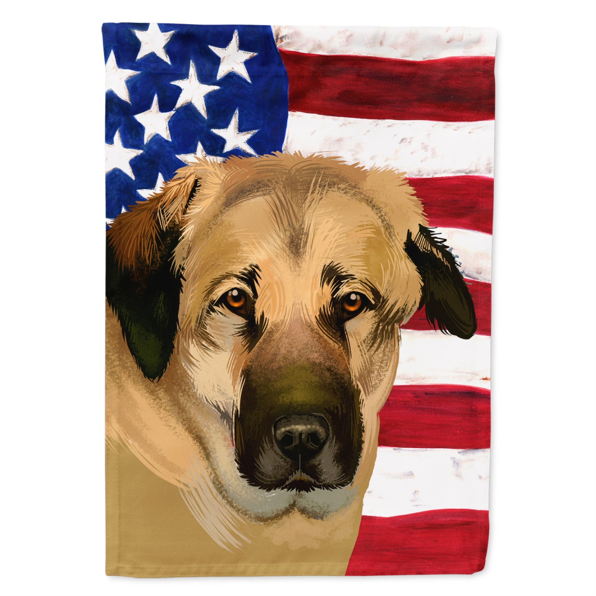 Anatolian Shepherd Dog American Flag Flag Canvas House Size