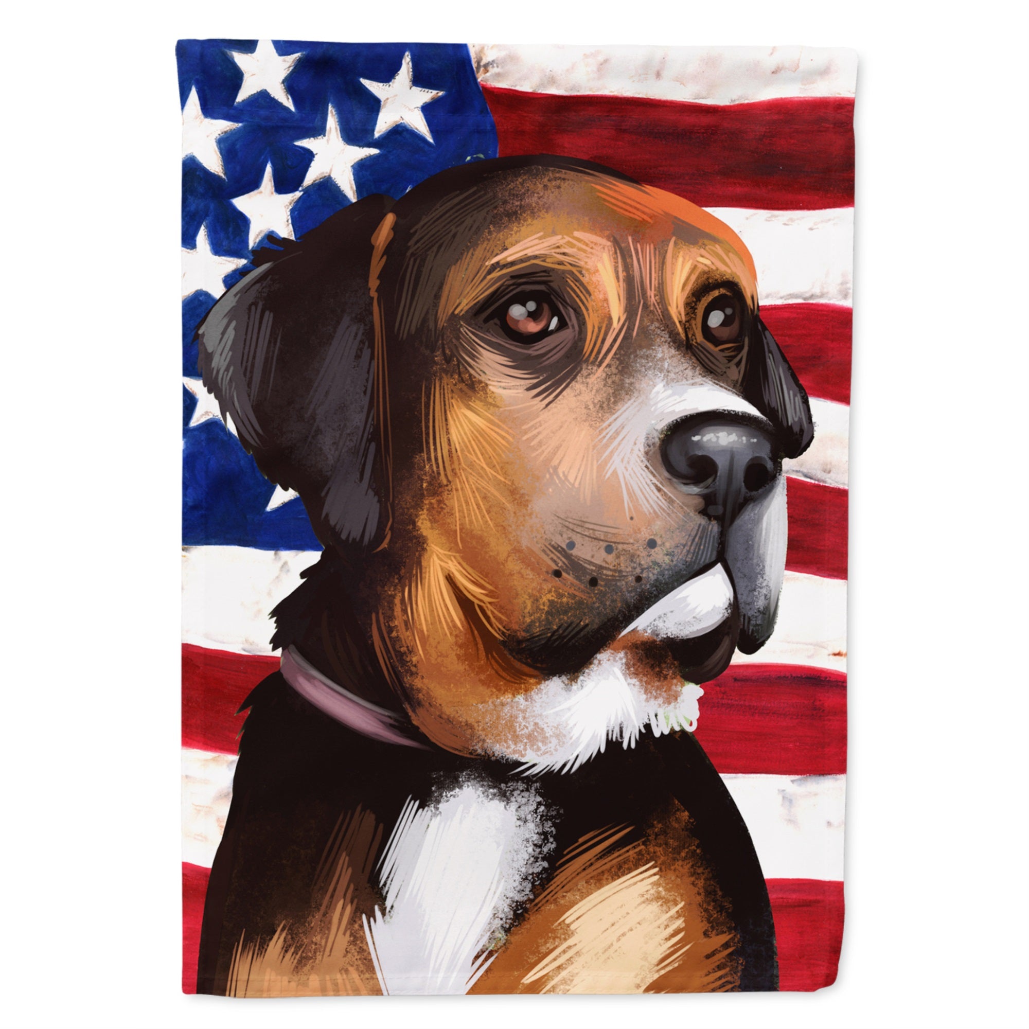 Austrian Black And Tan Hound American Flag Flag Canvas House Size