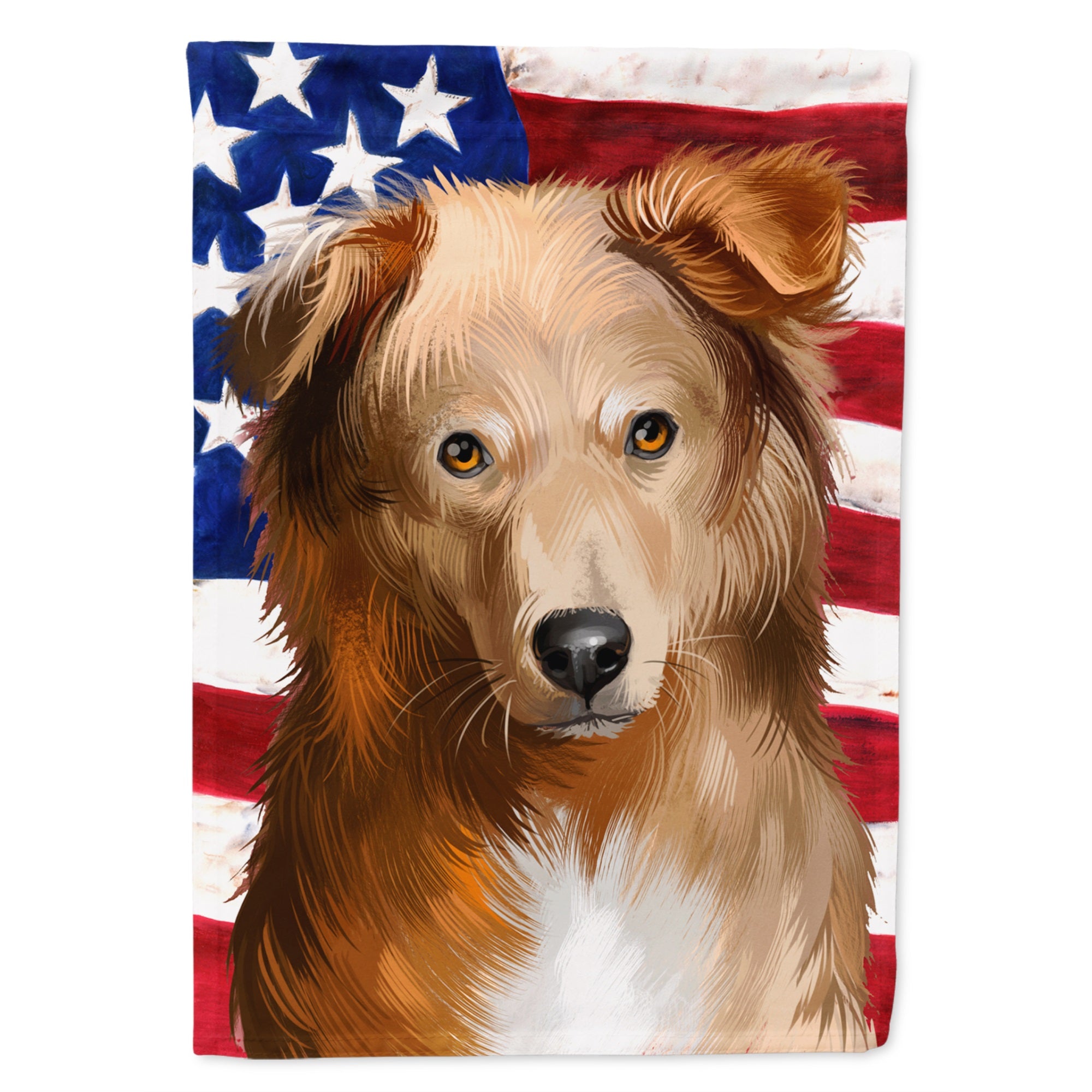 Basque Shepherd Dog American Flag Flag Canvas House Size