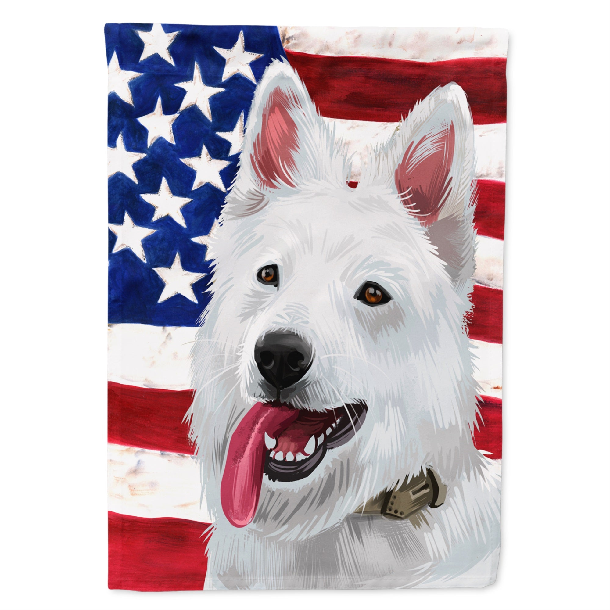 Berger Blanc Suisse American Flag Flag Canvas House Size
