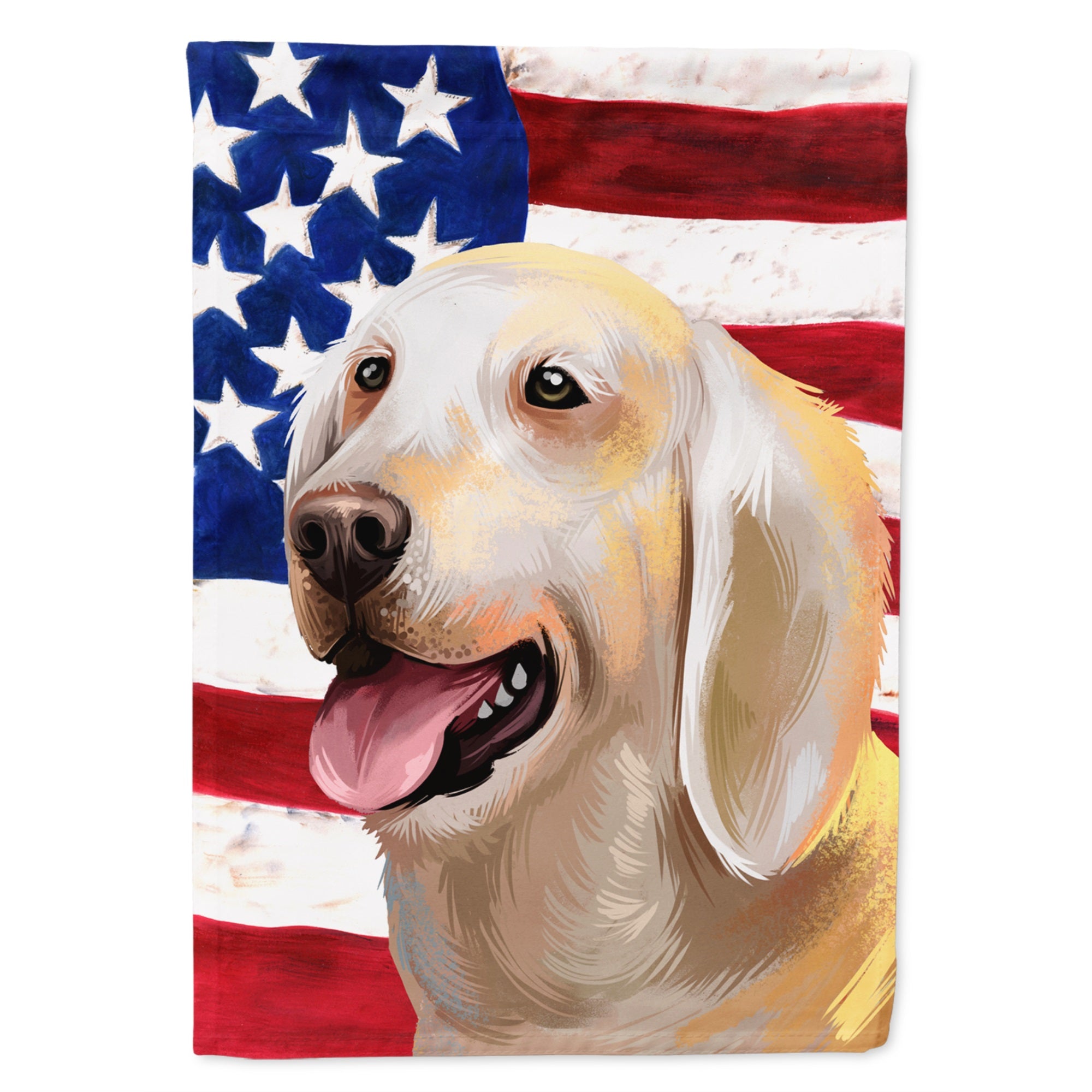 Billy Dog American Flag Flag Canvas House Size