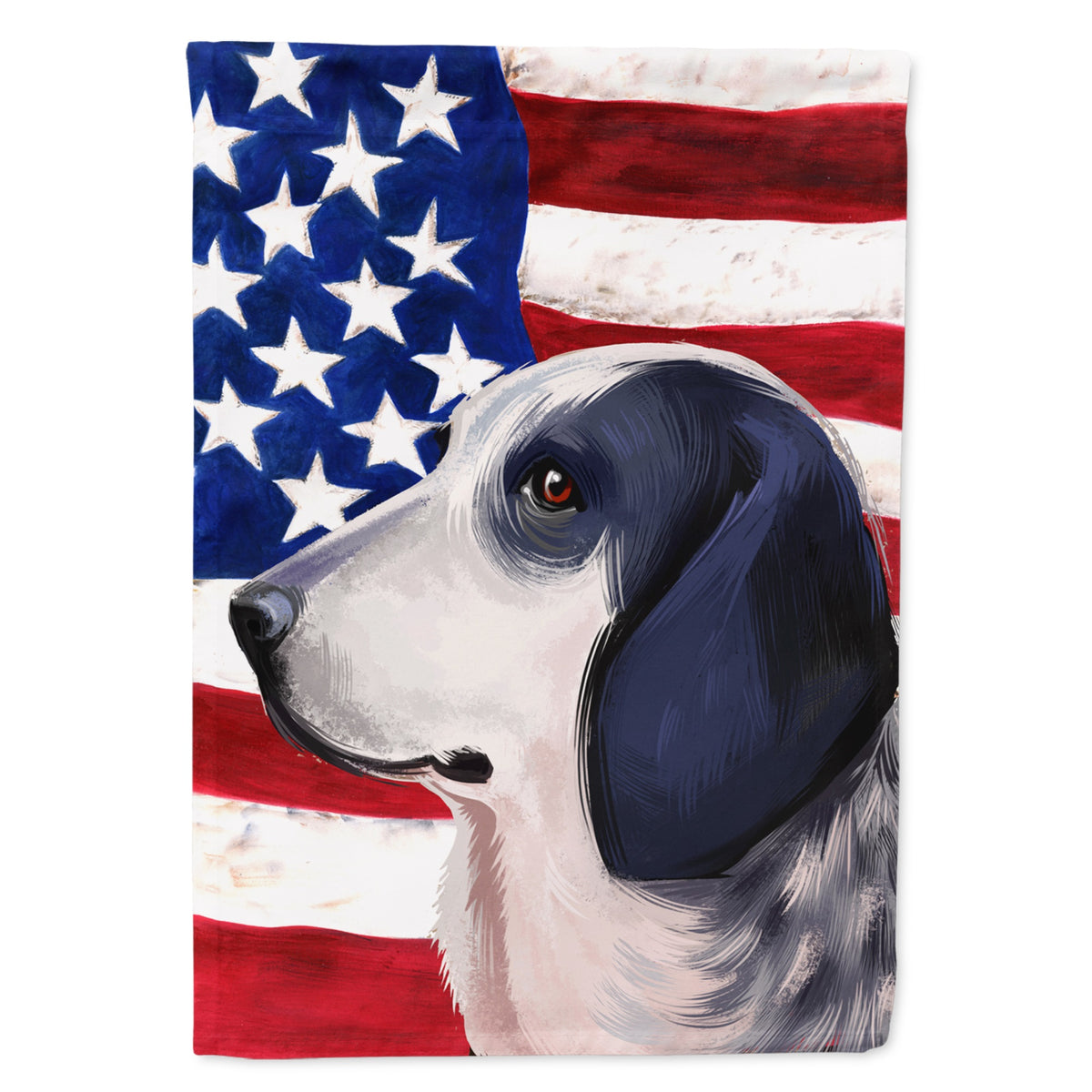Bleu De Gascogne Dog American Flag Flag Canvas House Size