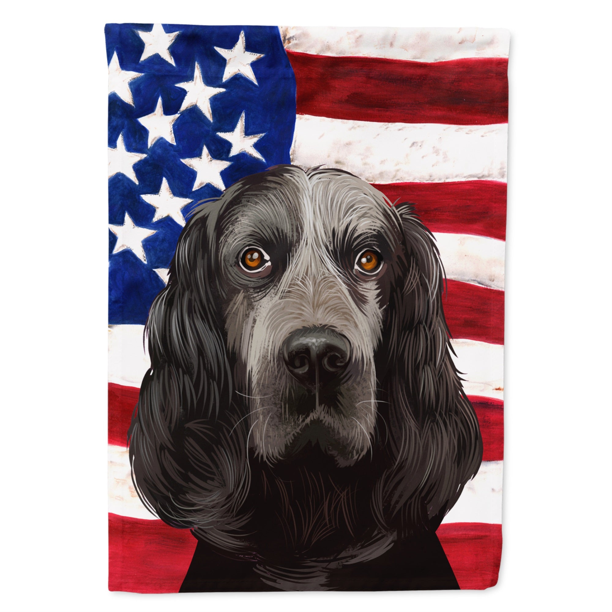 Blue Picardy Spaniel American Flag Flag Canvas House Size
