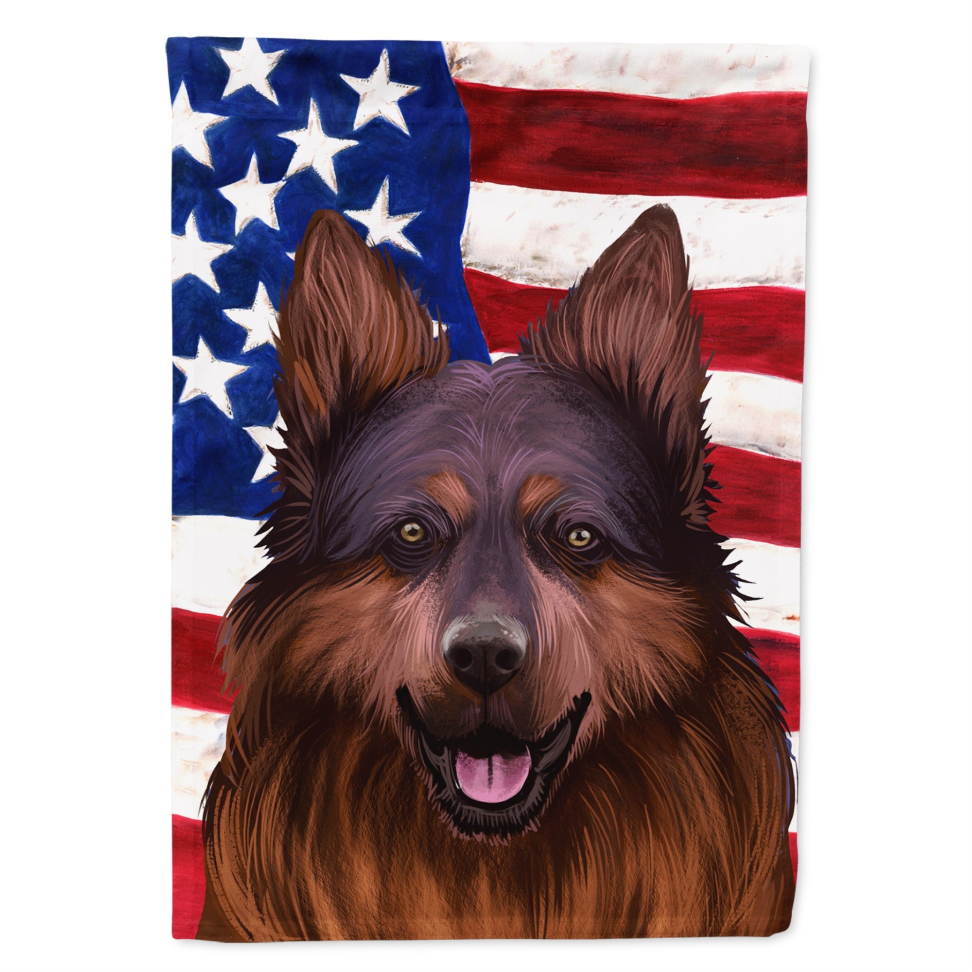 Bohemian Shepherd American Flag Flag Canvas House Size