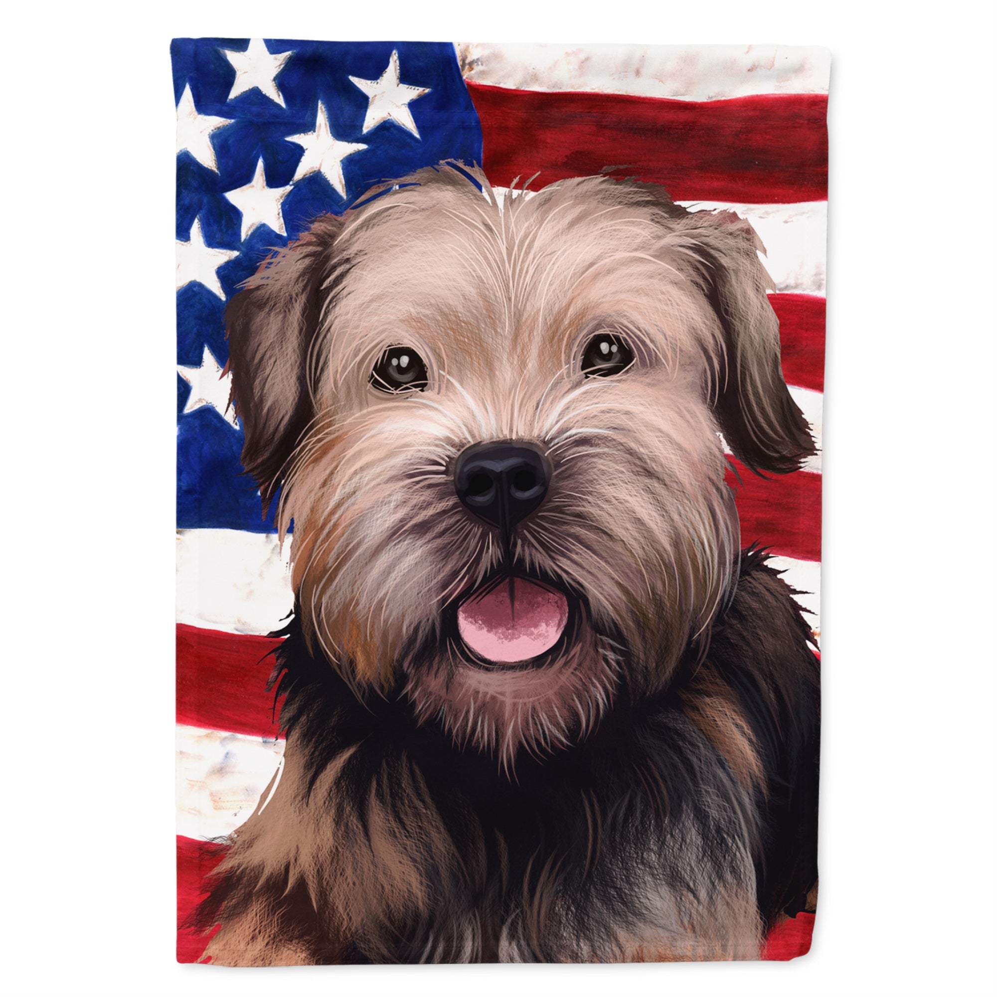 Border Terrier Dog American Flag Flag Canvas House Size