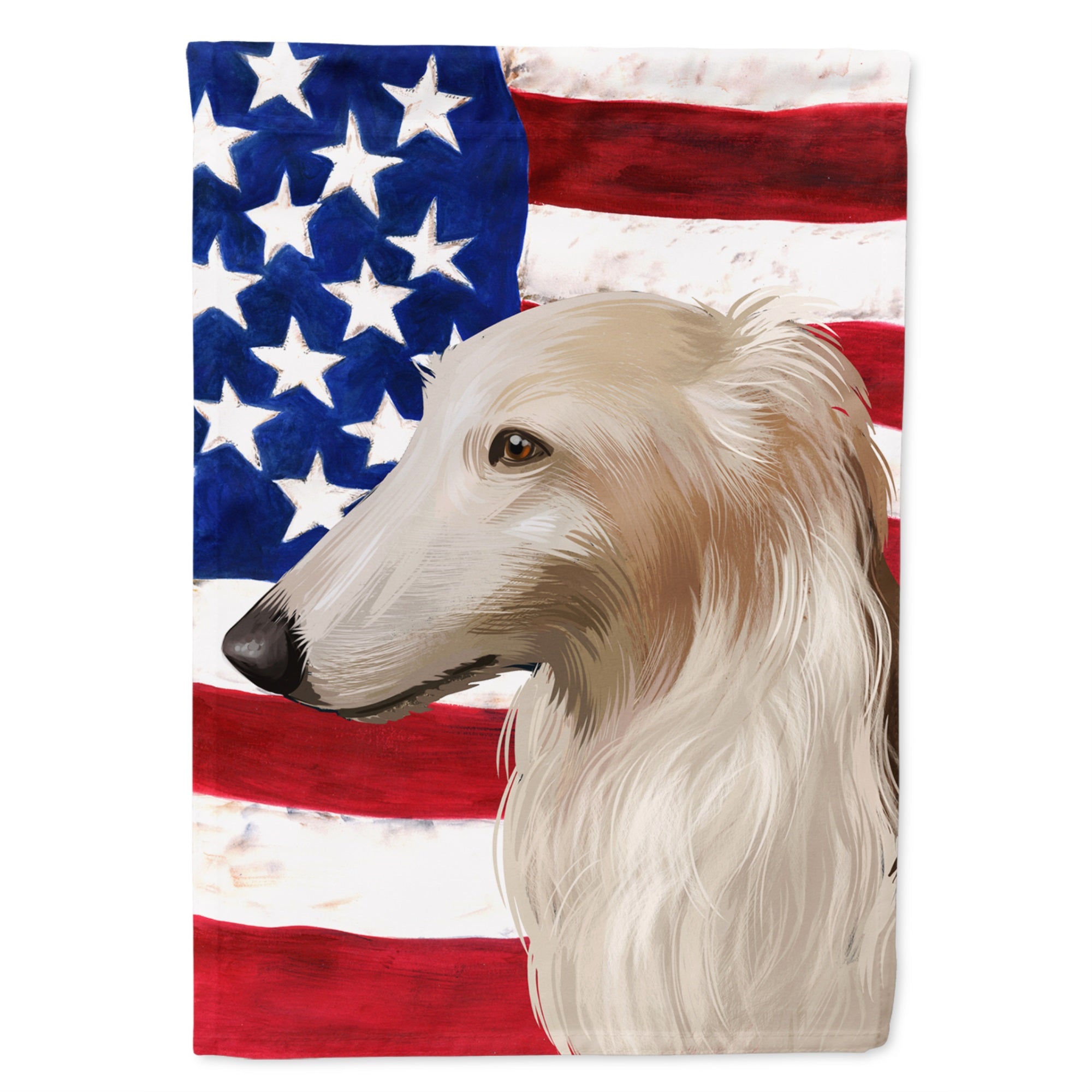 Borzoi Dog American Flag Flag Canvas House Size