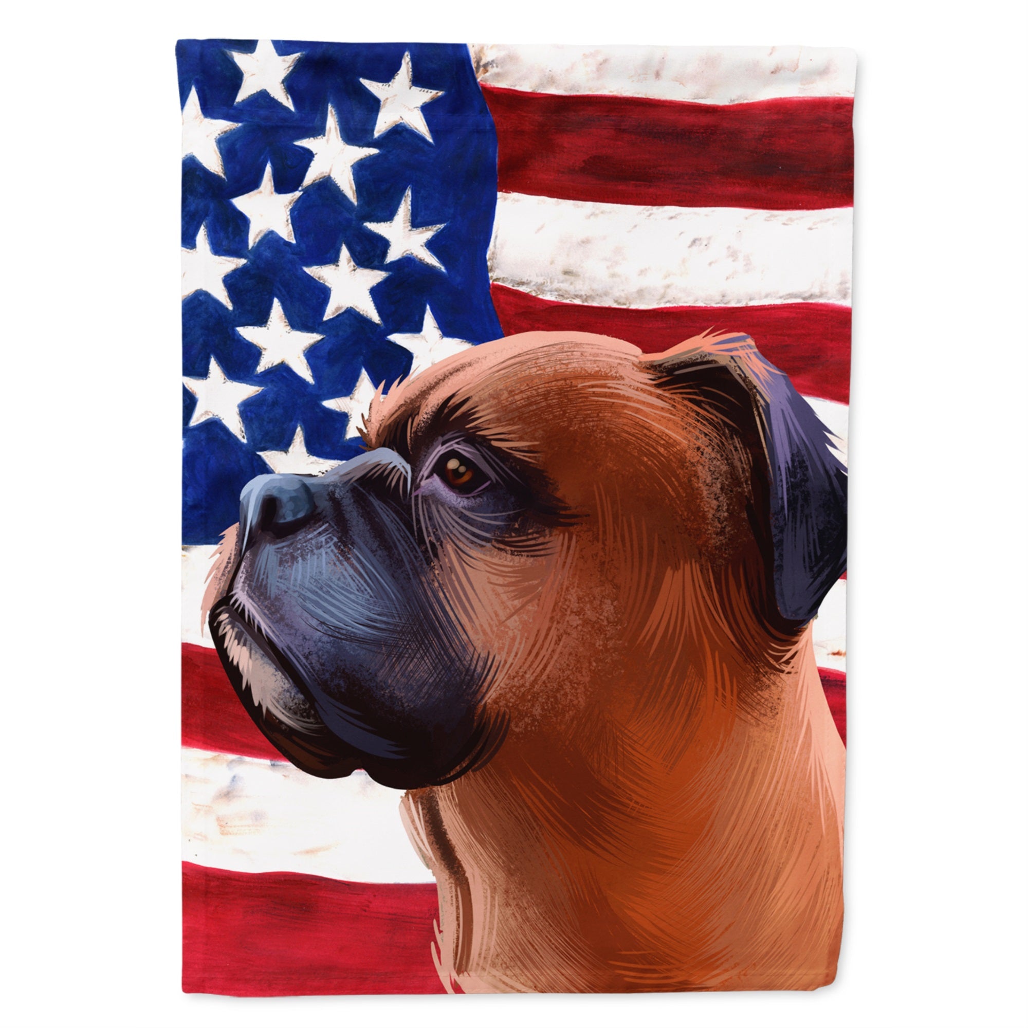 Boxer Dog American Flag Flag Canvas House Size