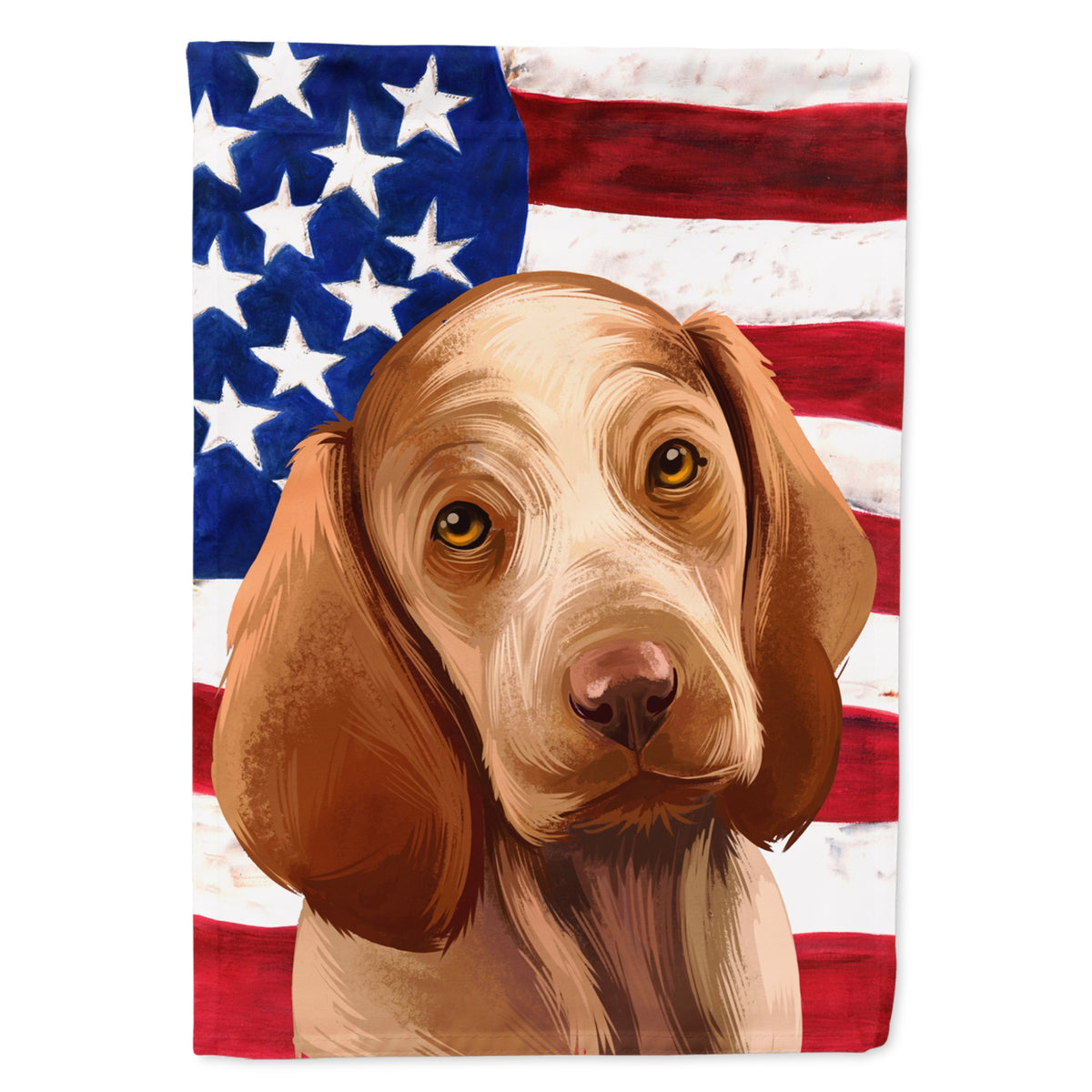 Bracco Italiano Dog American Flag Flag Canvas House Size
