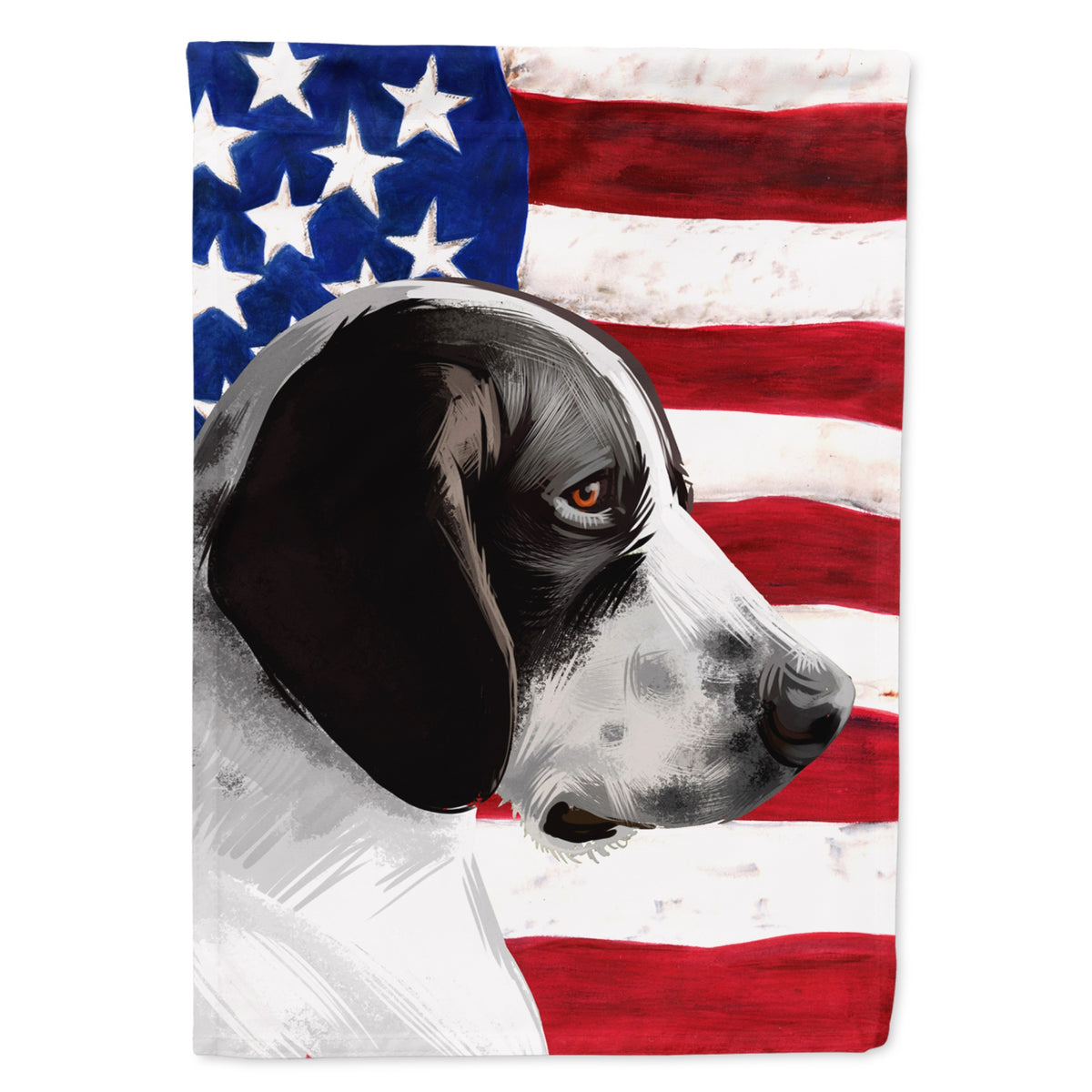 Braque D'Auvergne Dog American Flag Flag Canvas House Size