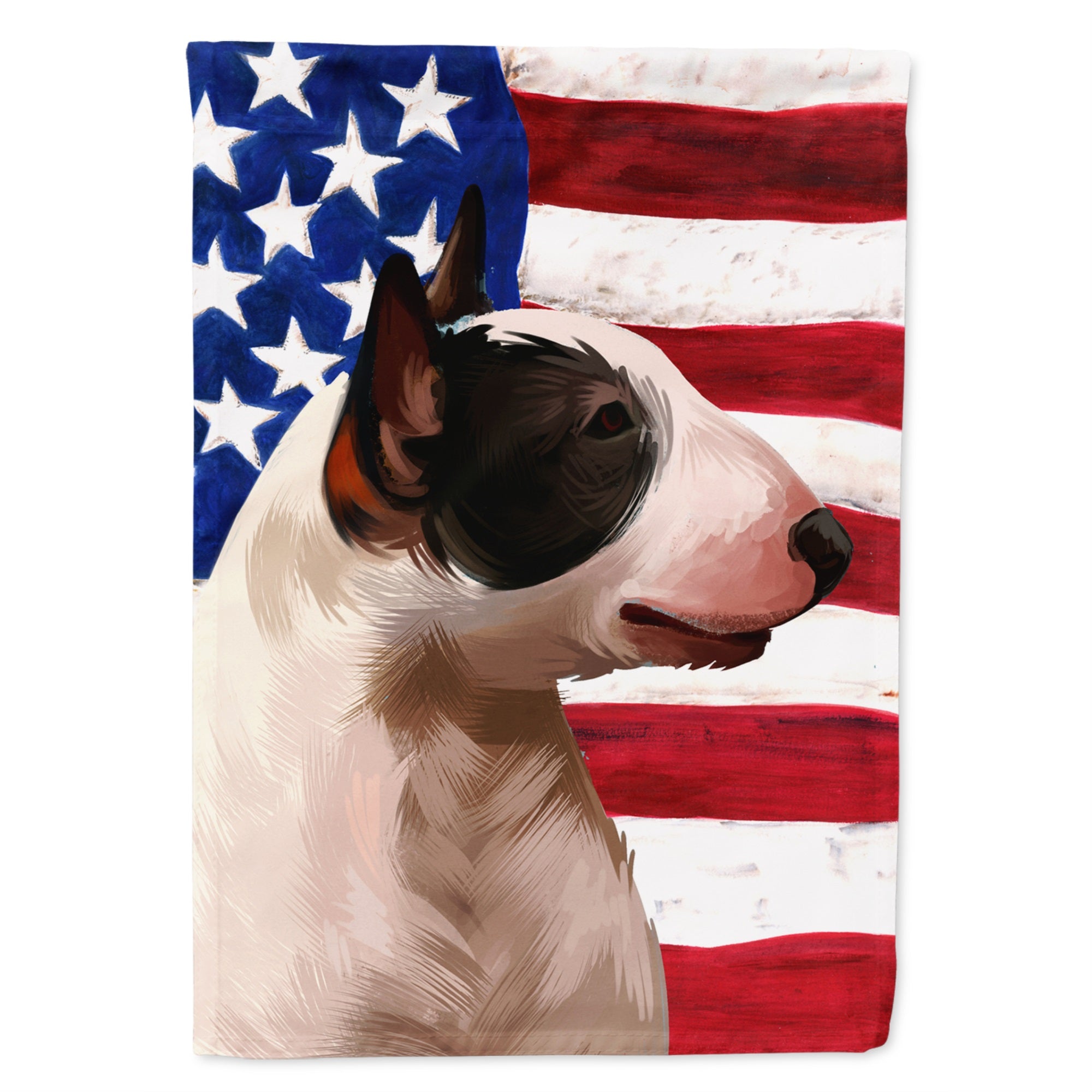 Bull Terrier Miniature American Flag Flag Canvas House Size
