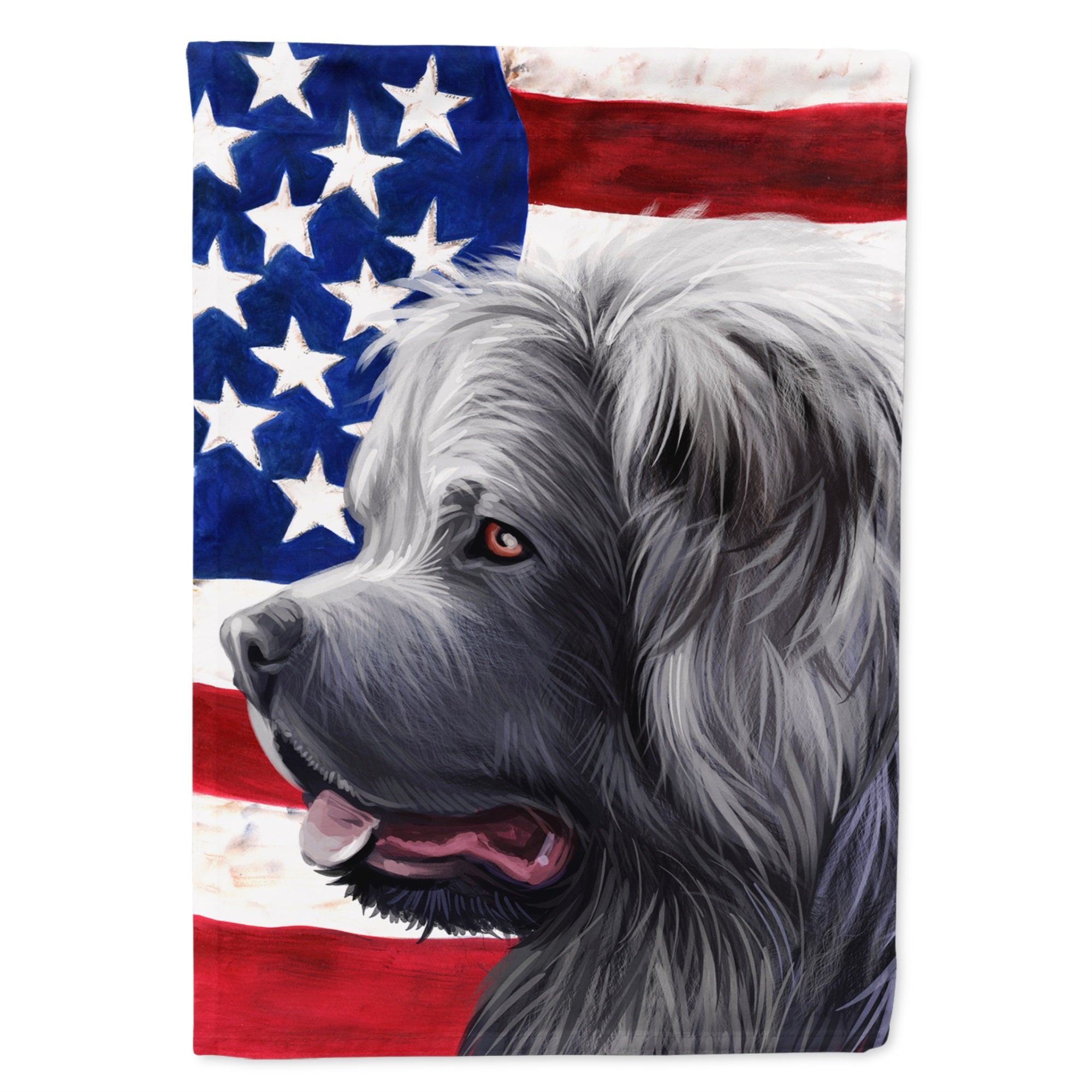 Caucasian Shepherd Dog American Flag Flag Canvas House Size