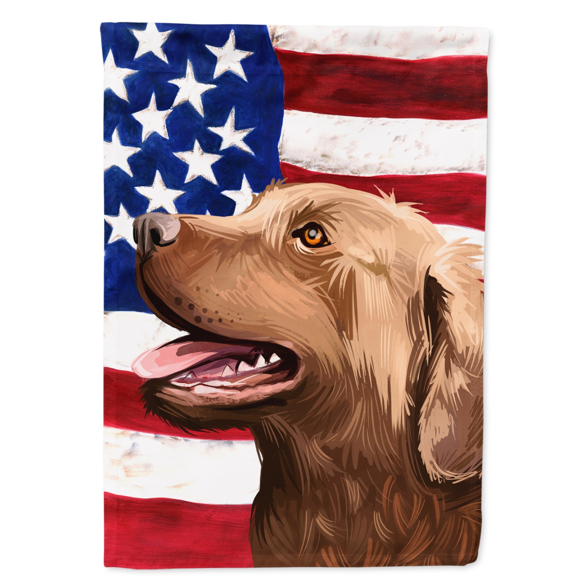 Chesapeake Bay Retriever American Flag Flag Canvas House Size