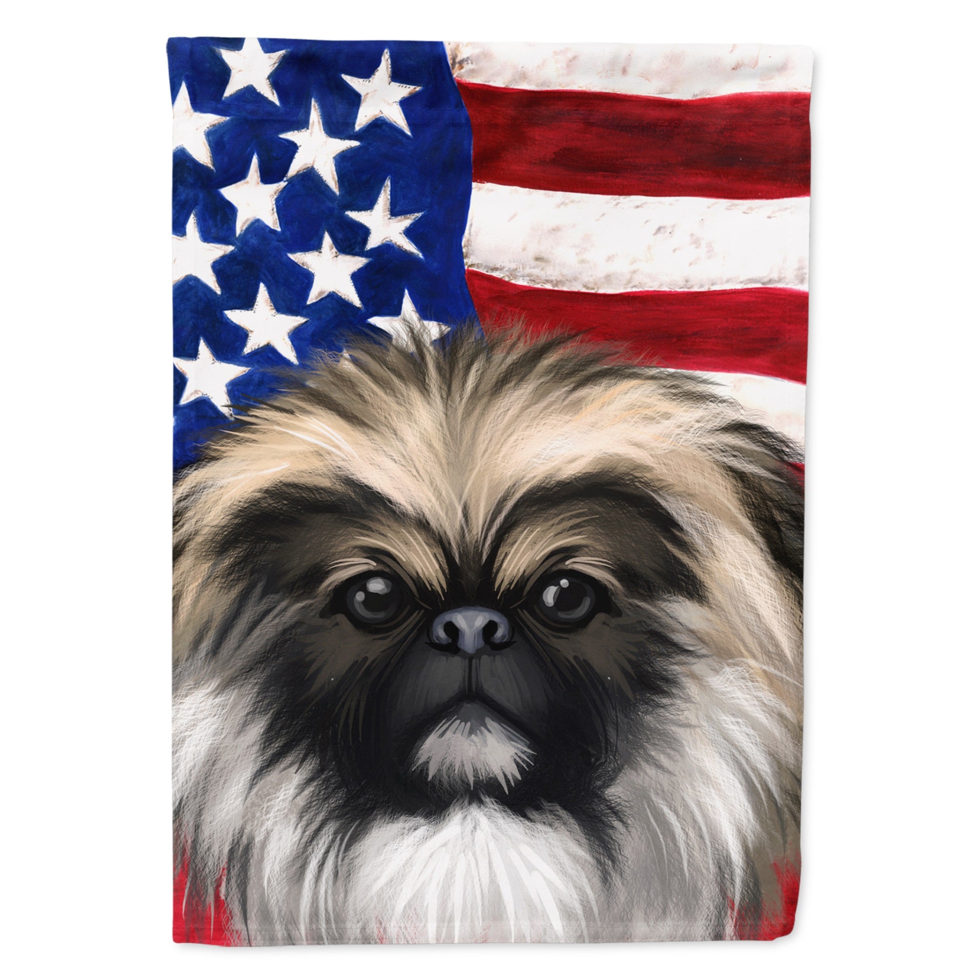 Chinese Imperial Dog American Flag Flag Canvas House Size