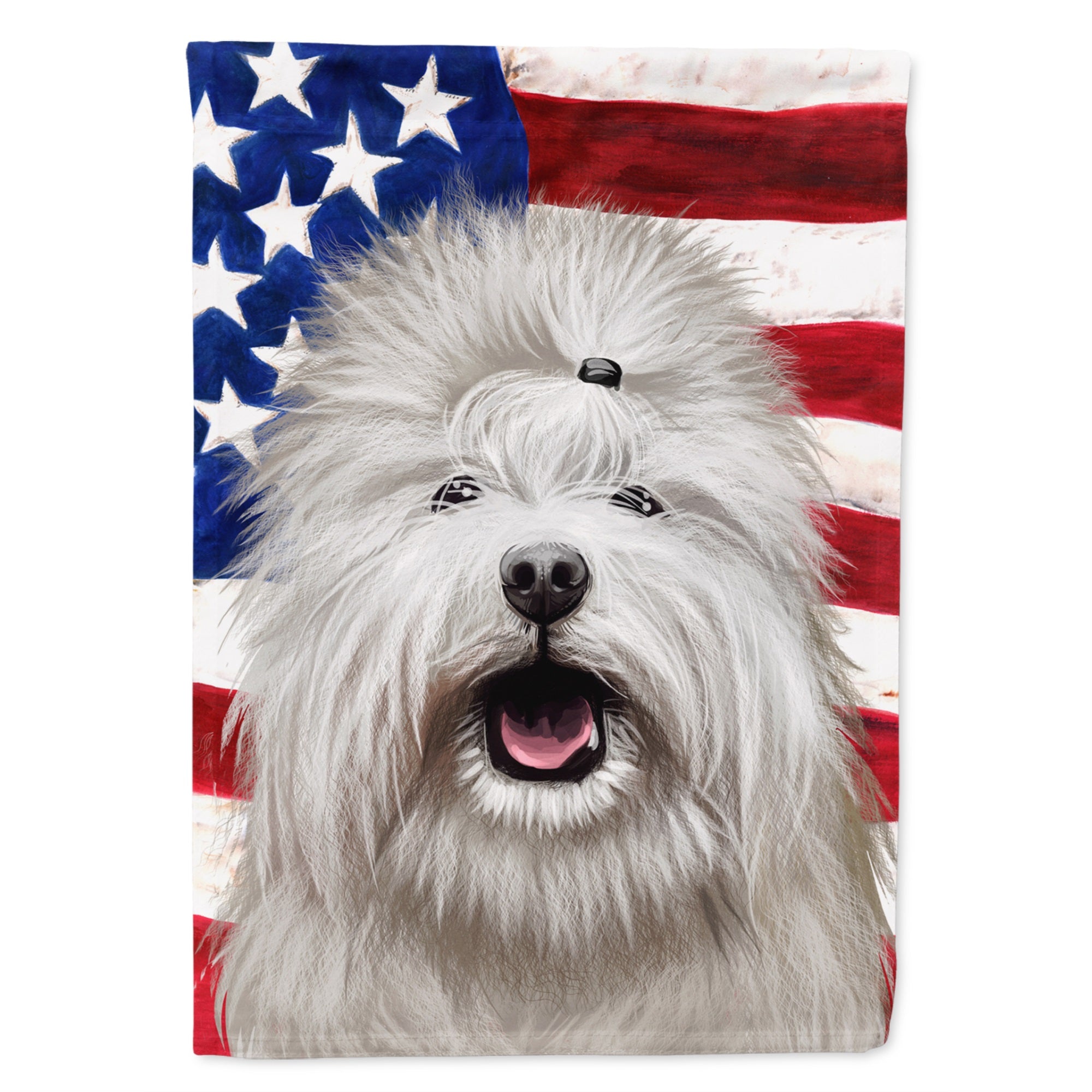 Coton De Tulear Dog American Flag Flag Canvas House Size
