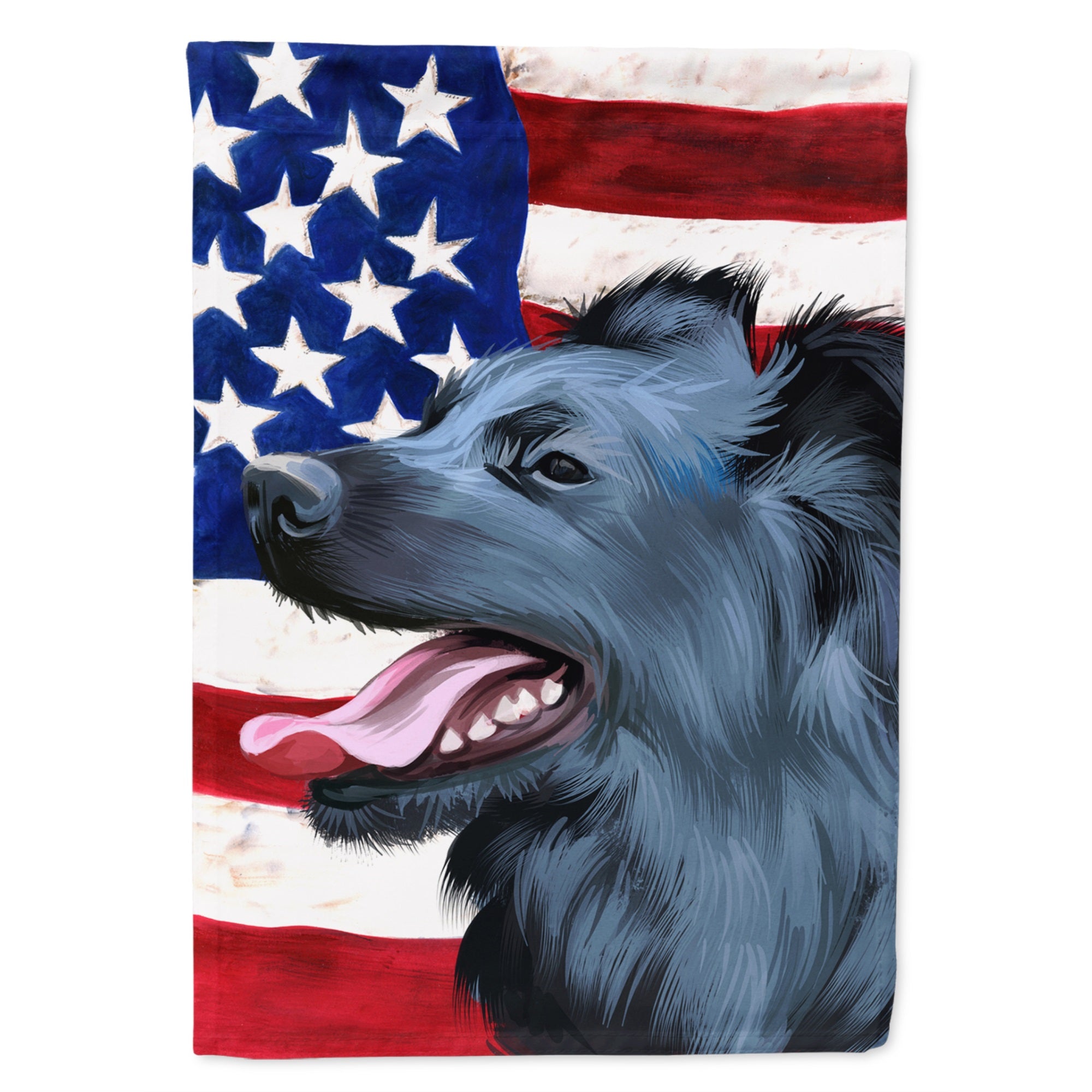 Croatian Sheepdog Dog American Flag Flag Canvas House Size