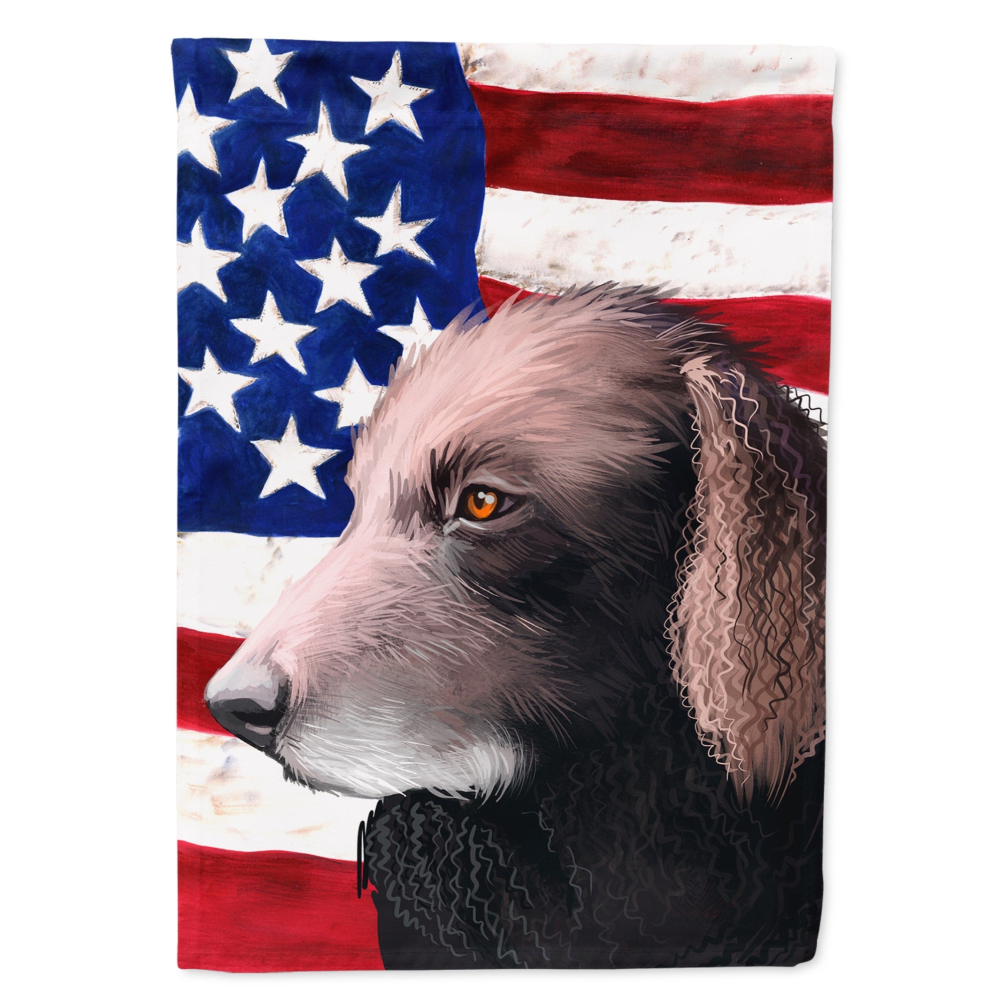 Curly-Coated Retriever American Flag Flag Canvas House Size