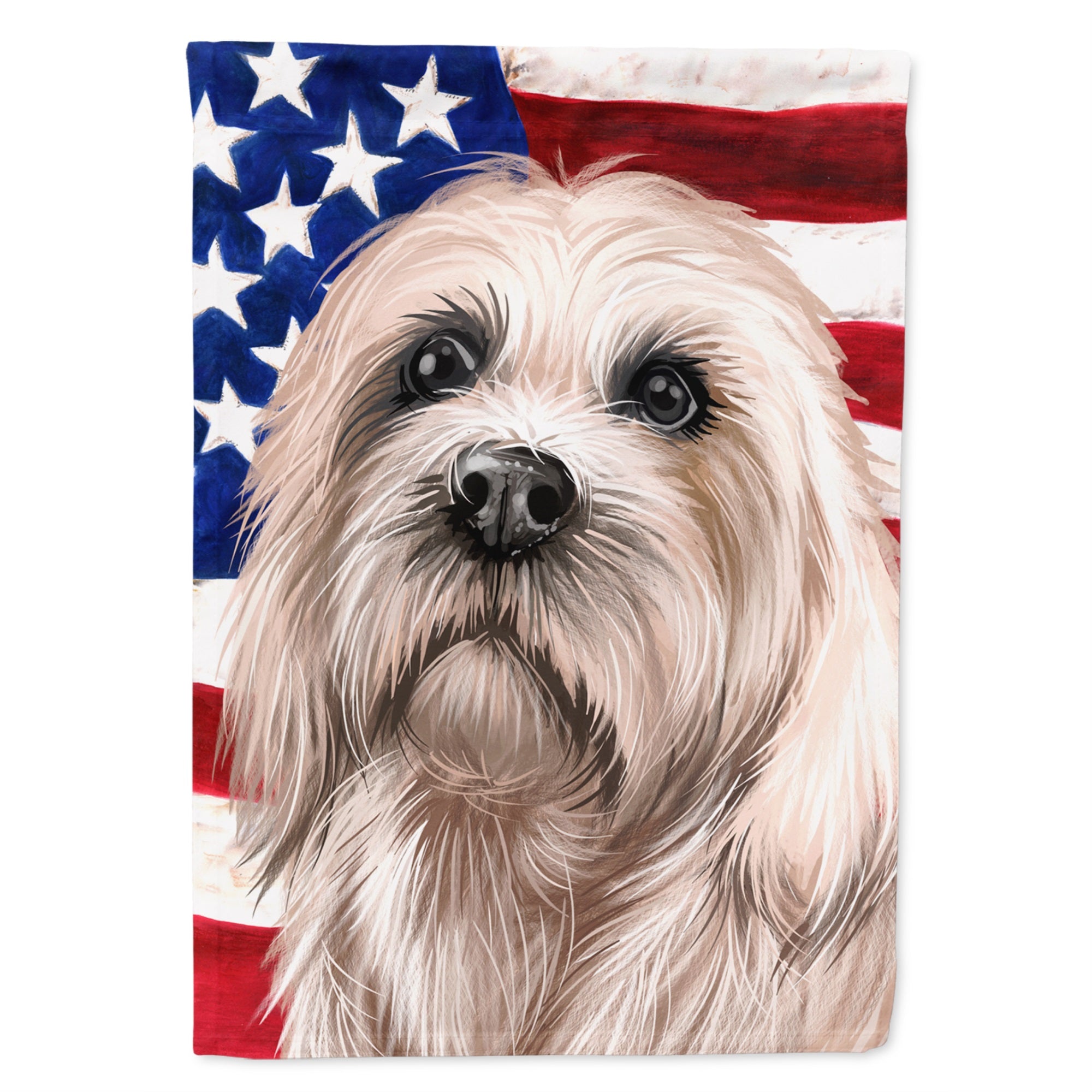 Dandie Dinmont Terrier American Flag Flag Canvas House Size